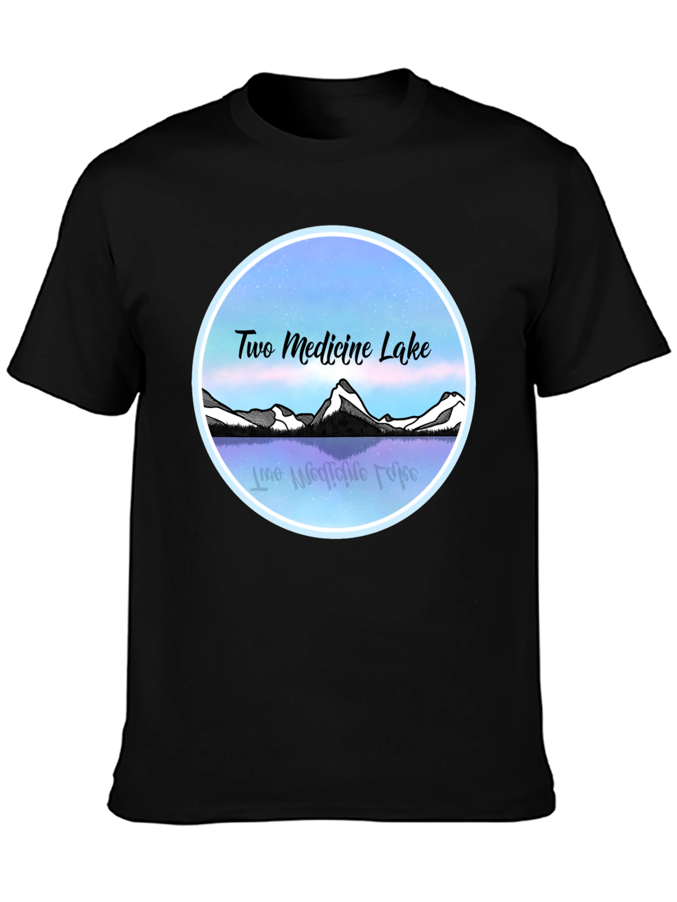 Two Medicine Lake T-Shirt Black Graphic Tee