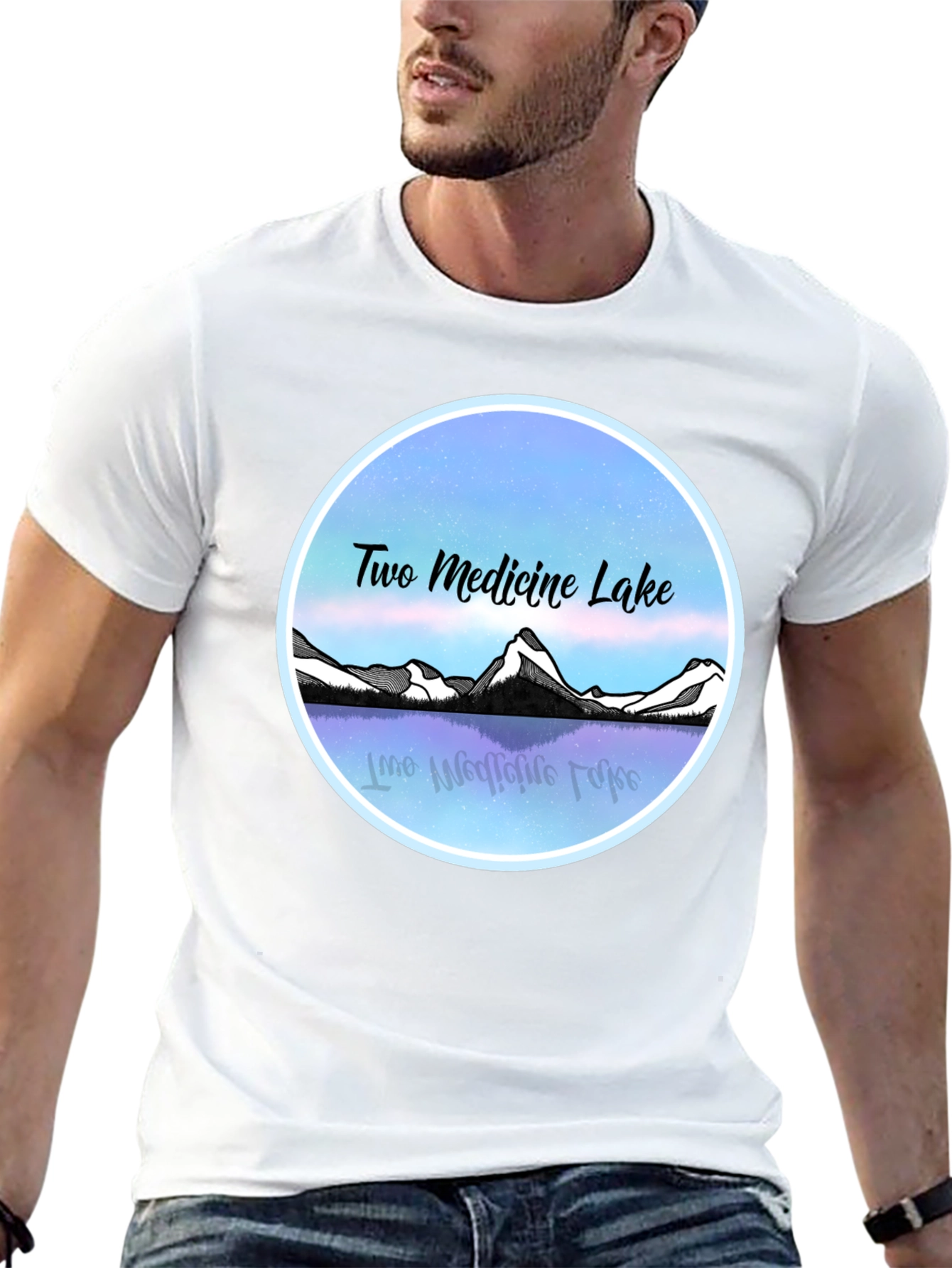 Two Medicine Lake T-Shirt Black Graphic Tee