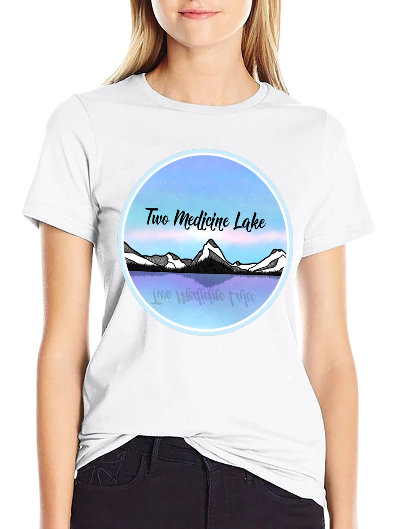 Two Medicine Lake T-Shirt Black Graphic Tee