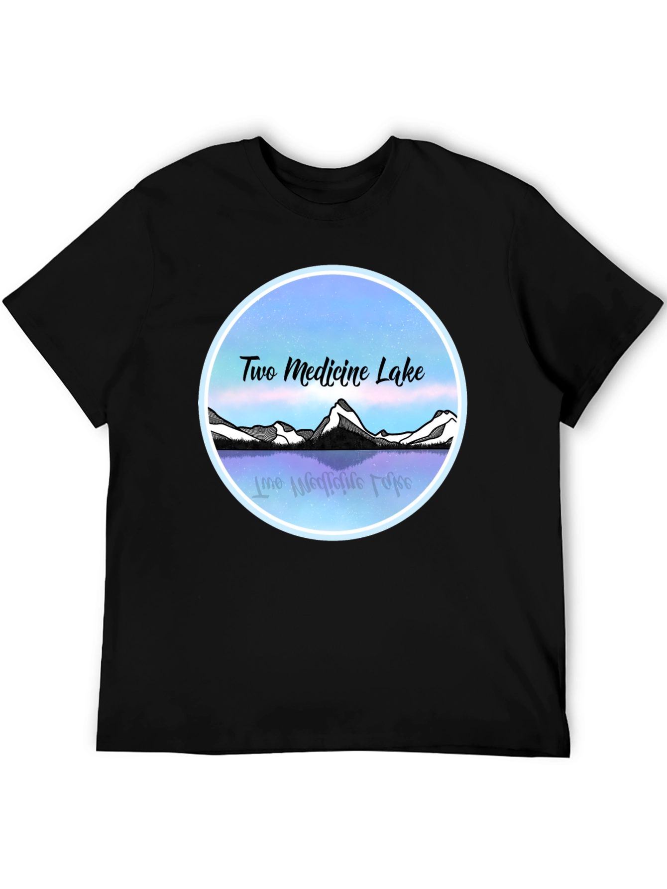 Two Medicine Lake T-Shirt Black Graphic Tee