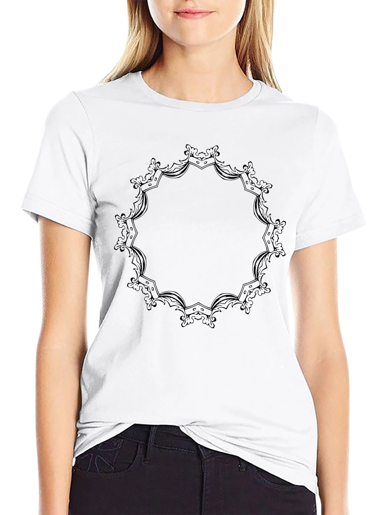 Elegant Mandala Graphic Black T-Shirt