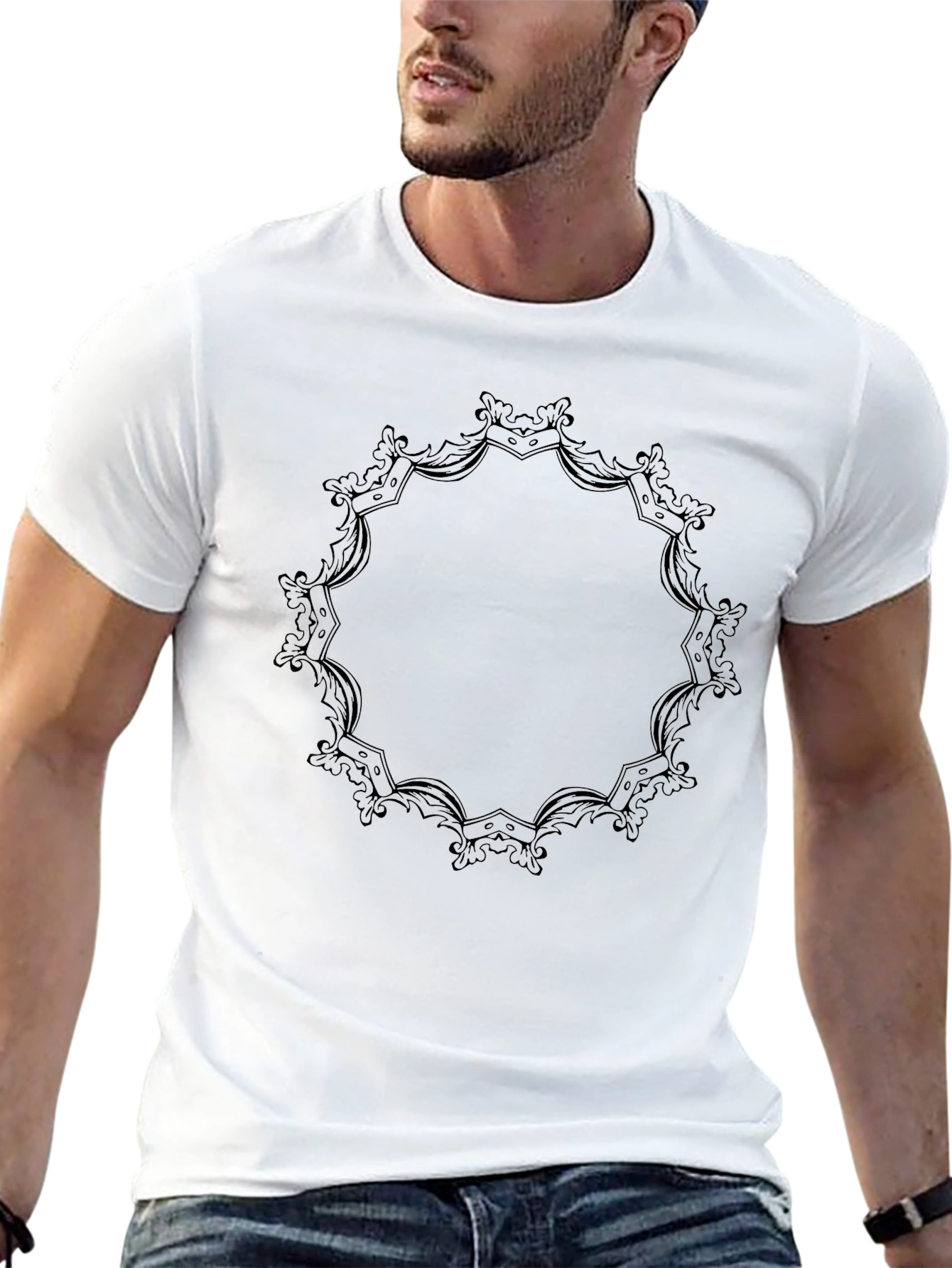 Elegant Mandala Graphic Black T-Shirt