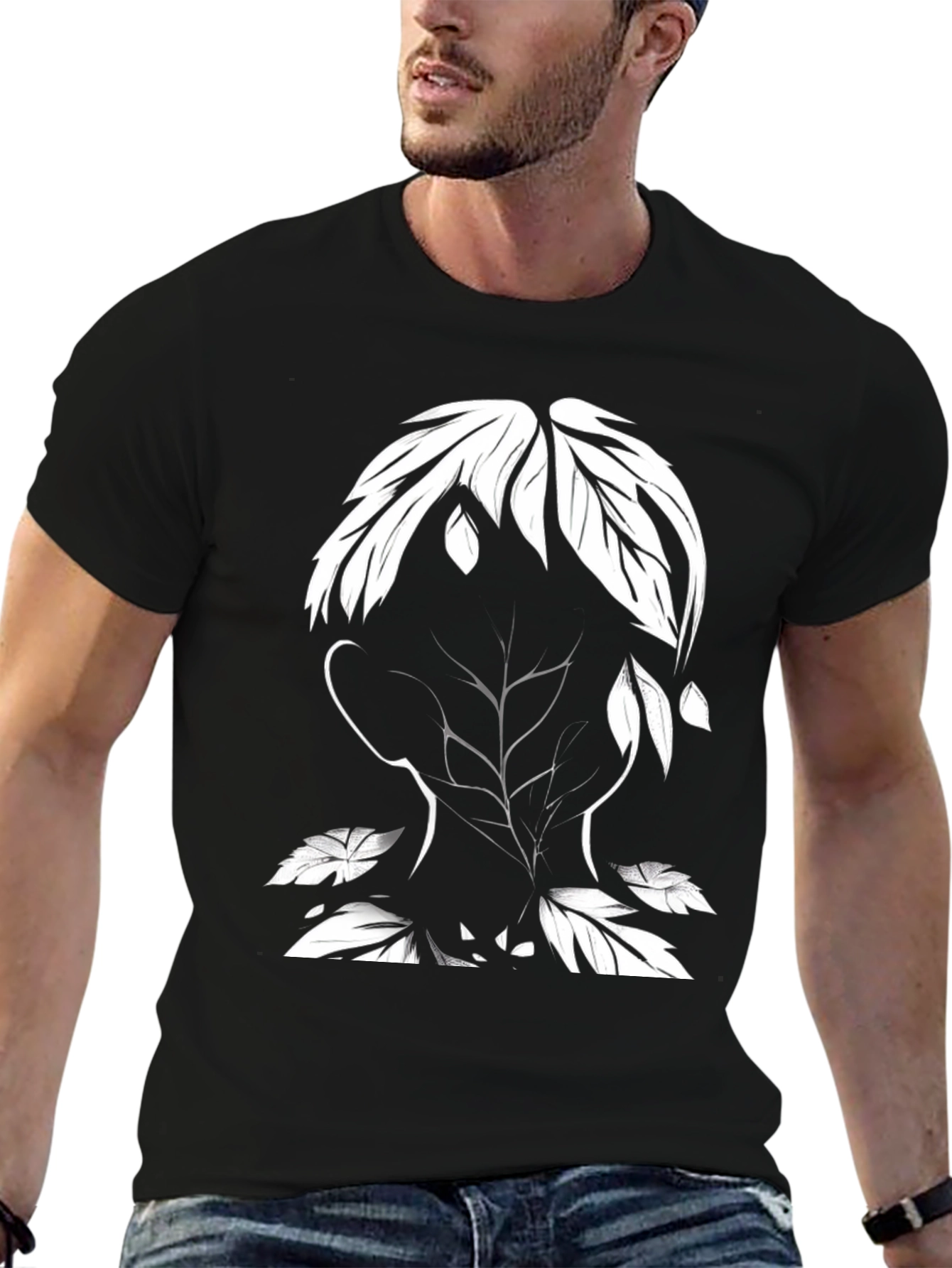 Nature Silhouette Graphic Tee - Black