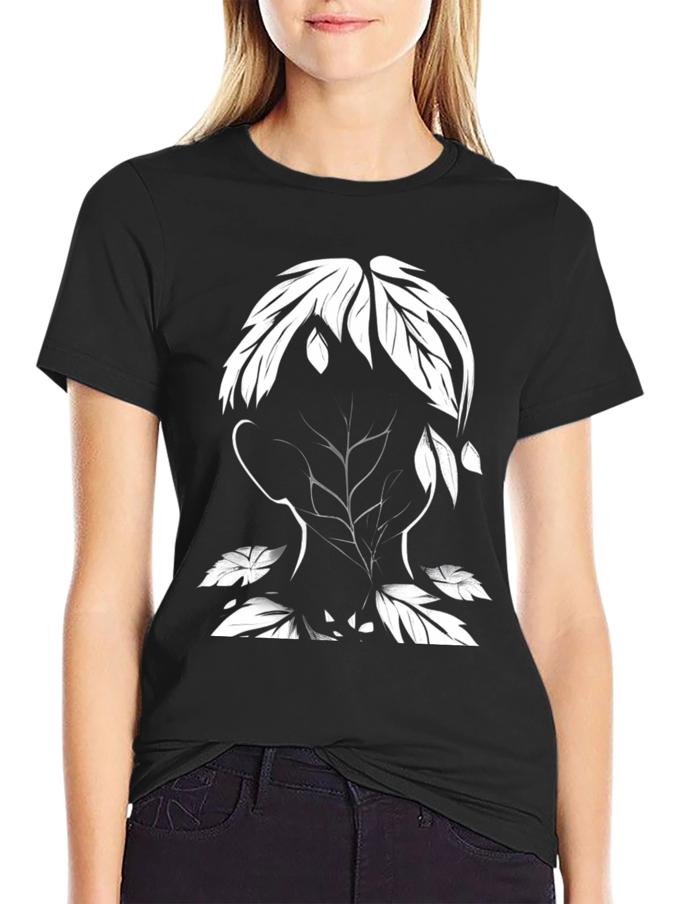 Nature Silhouette Graphic Tee - Black