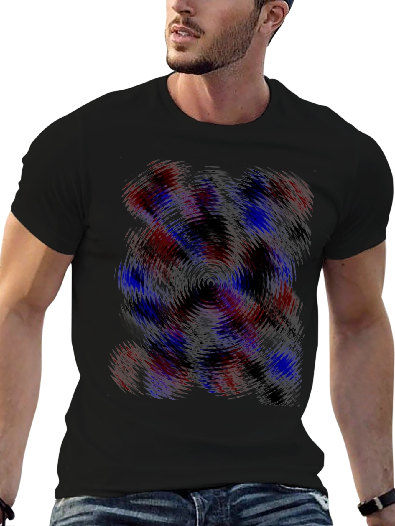 Swirl Pattern Black T-Shirt
