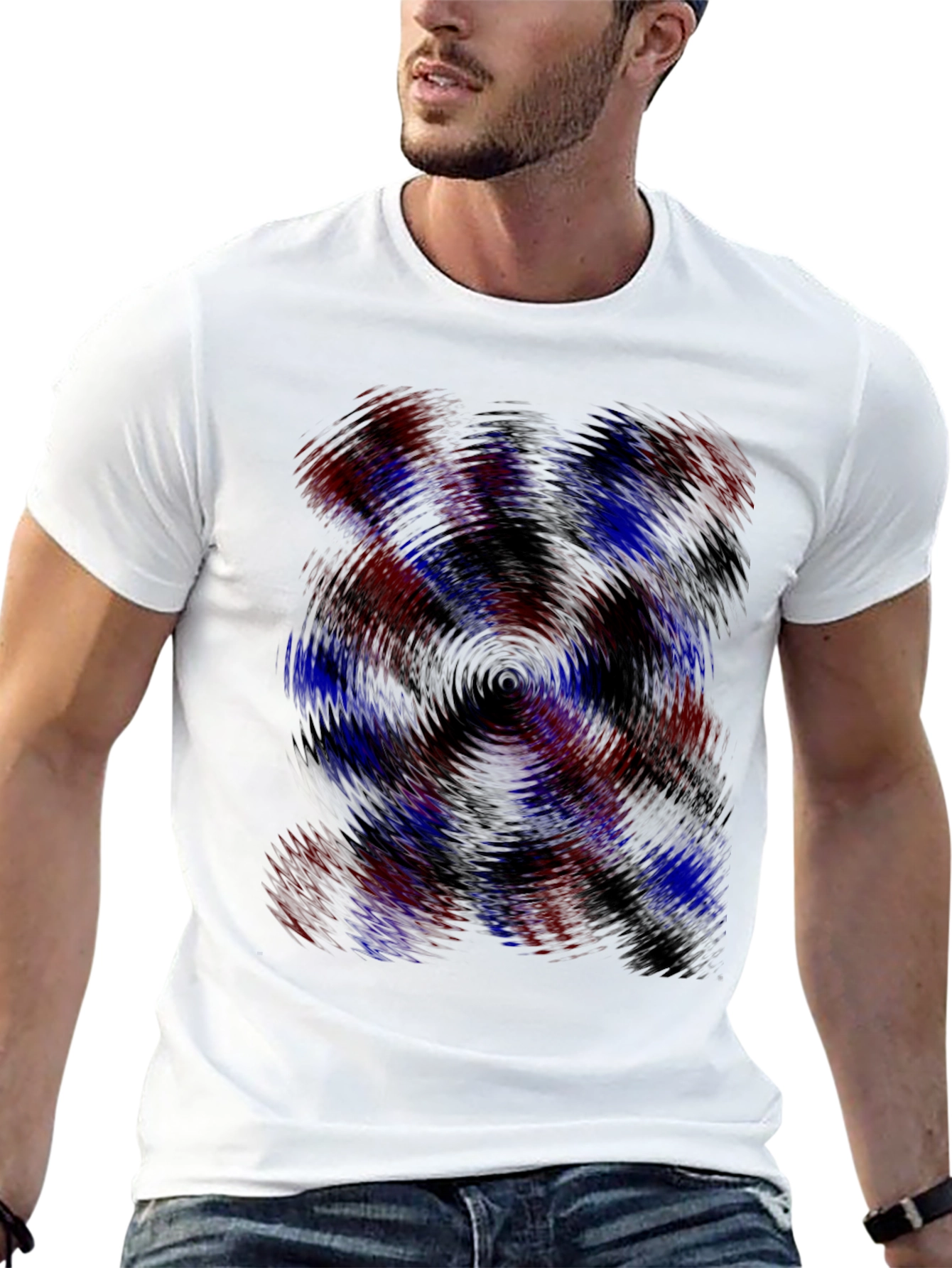 Swirl Pattern Black T-Shirt