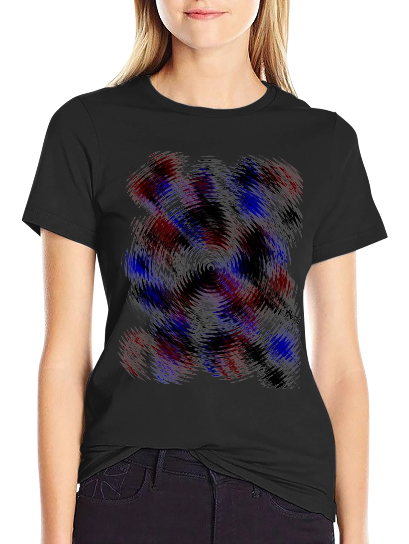 Swirl Pattern Black T-Shirt