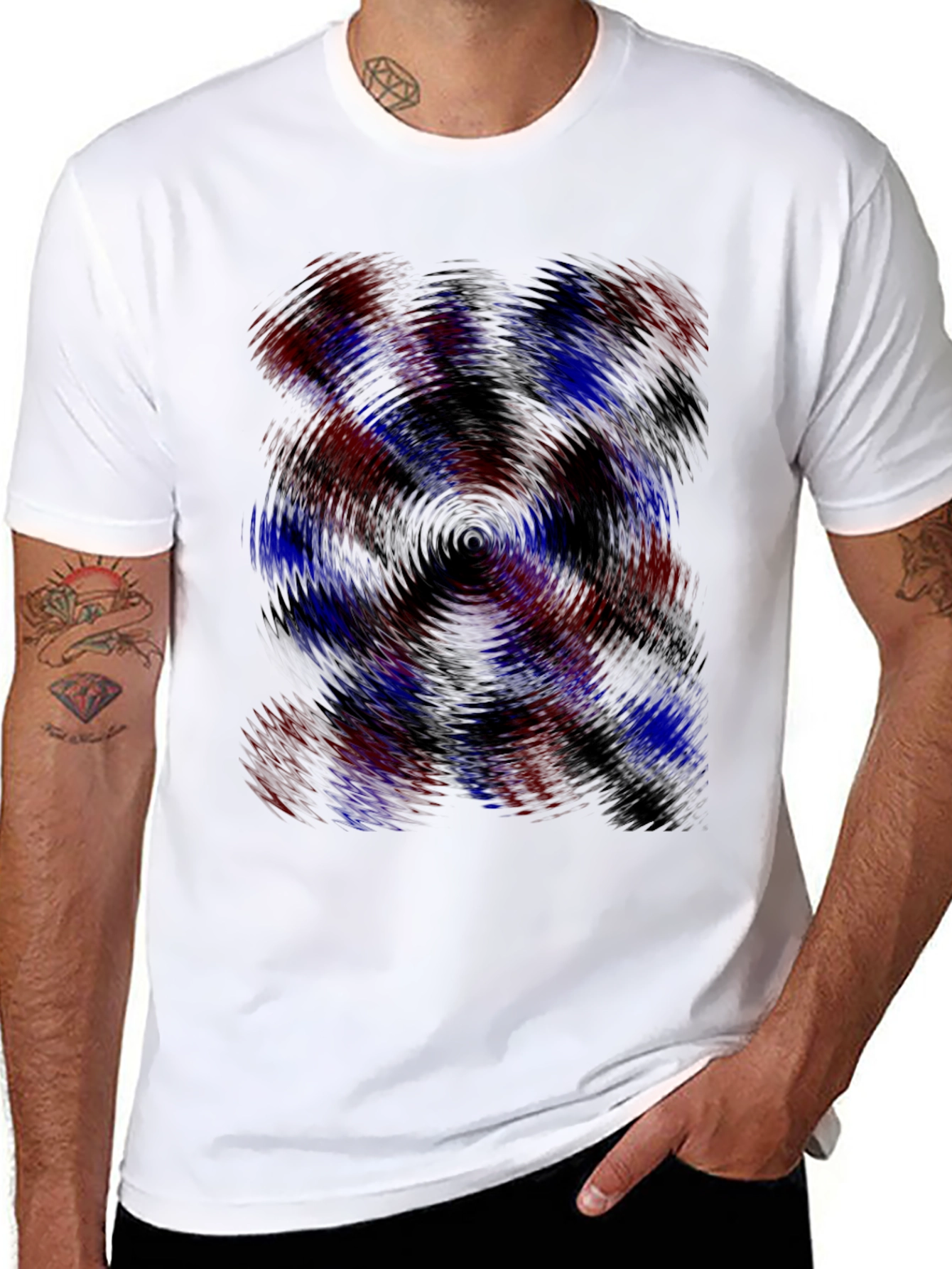 Swirl Pattern Black T-Shirt