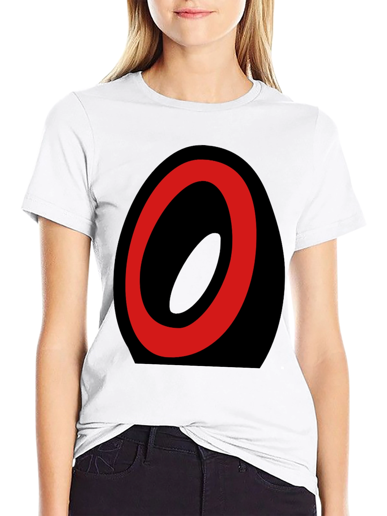 Abstract Oval Graphic T-Shirt - Black