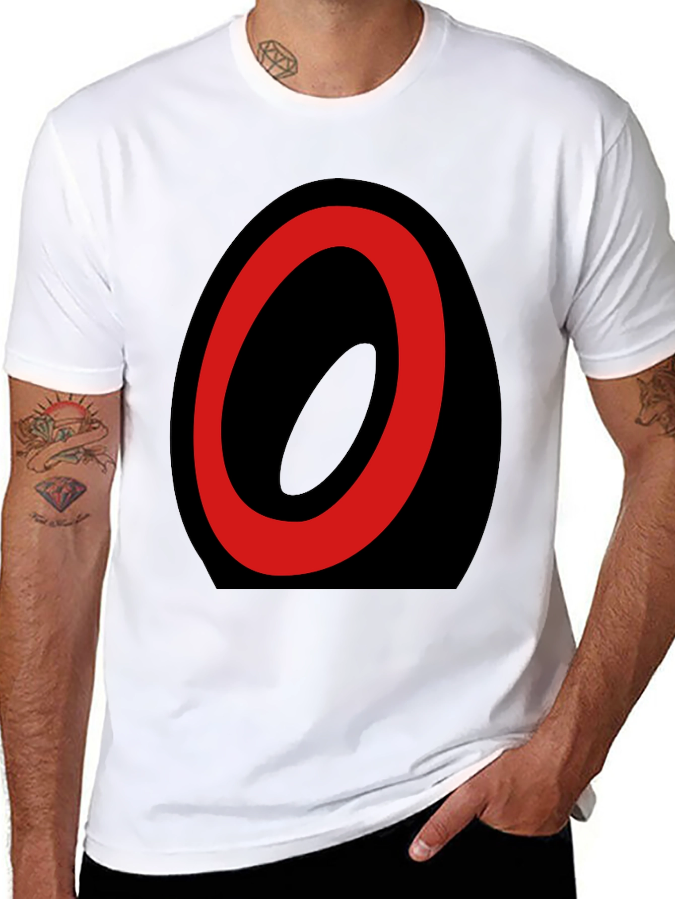 Abstract Oval Graphic T-Shirt - Black