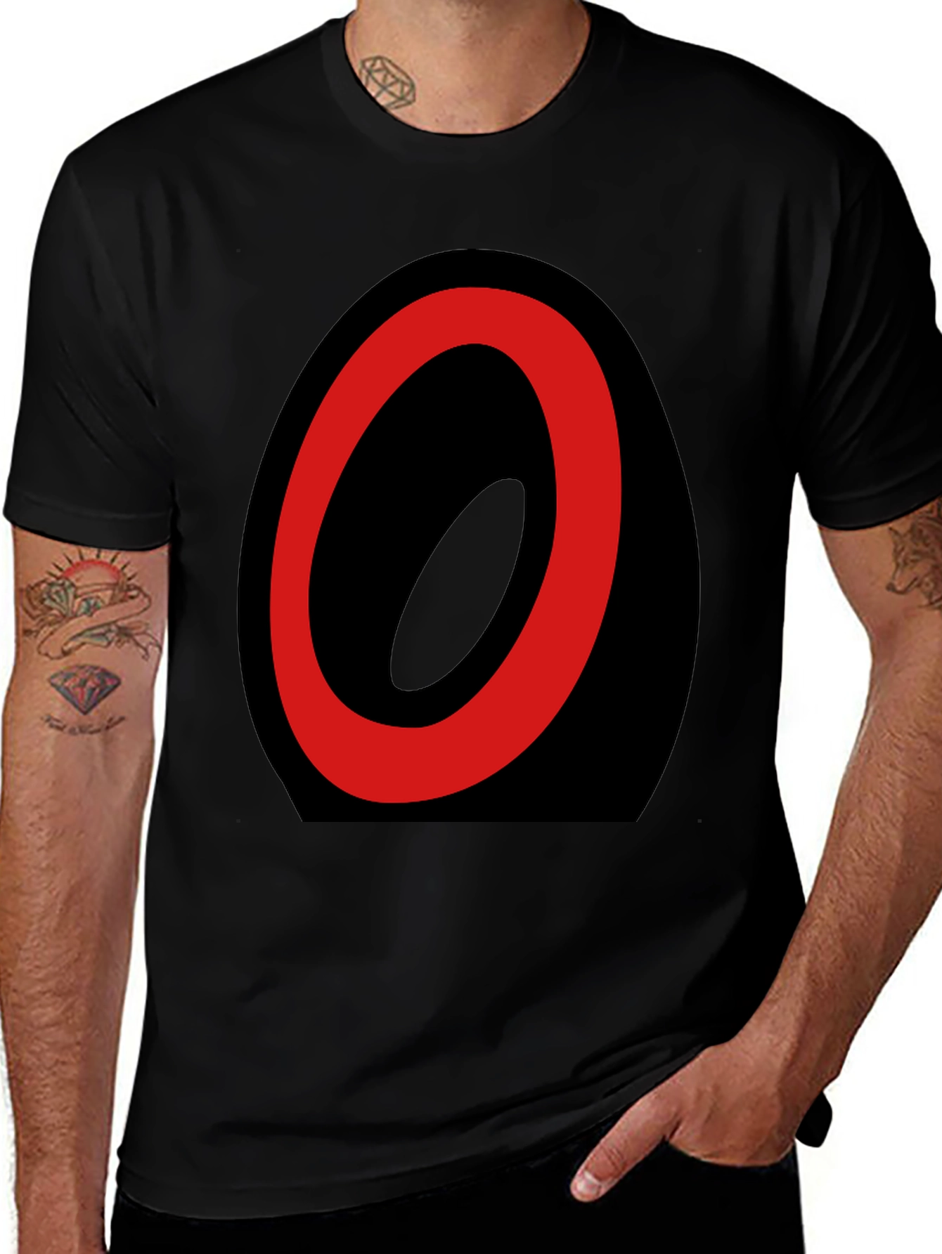 Abstract Oval Graphic T-Shirt - Black