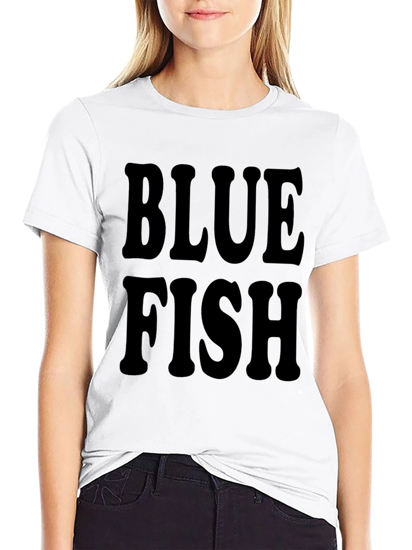 Blue Fish Graphic Black T-Shirt for Men
