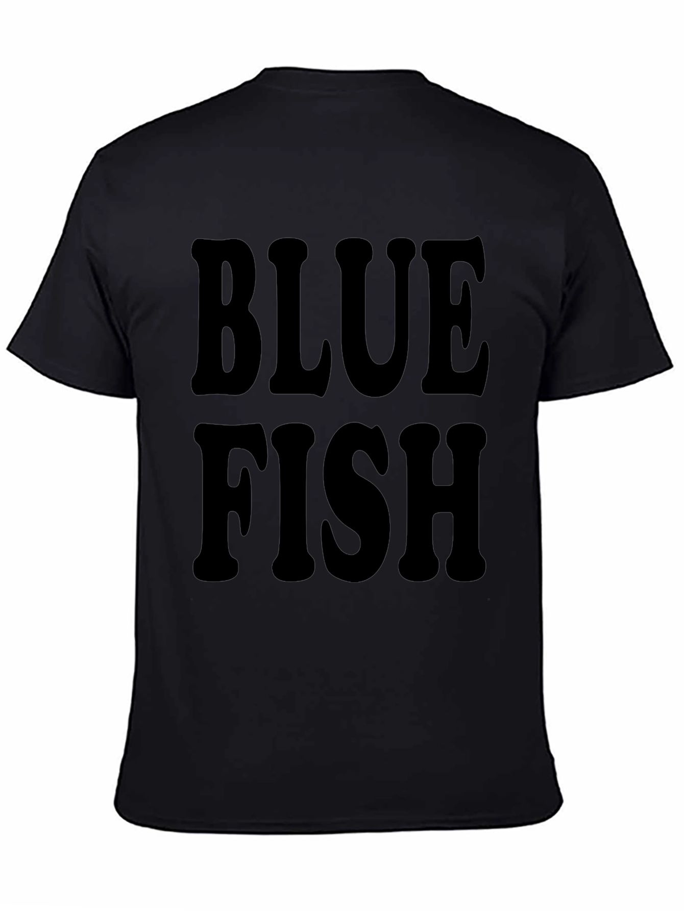Blue Fish Graphic Black T-Shirt for Men