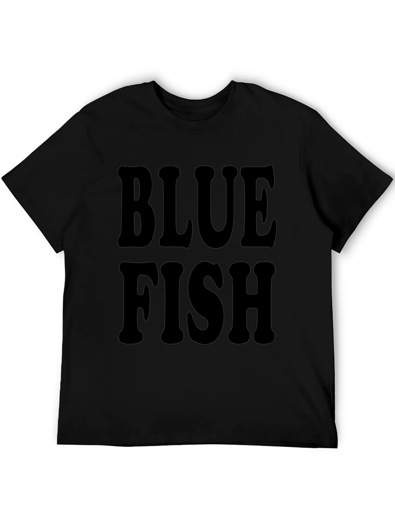 Blue Fish Graphic Black T-Shirt for Men