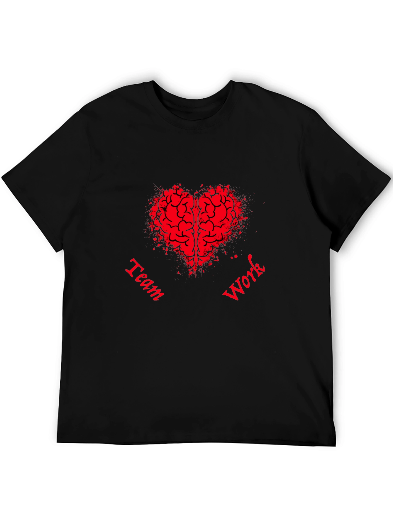 Teamwork Brain Heart Graphic T-Shirt