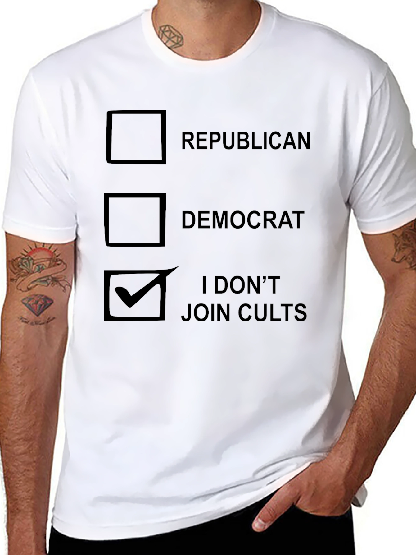 Political Humor T-Shirt - I Dont Join Cults