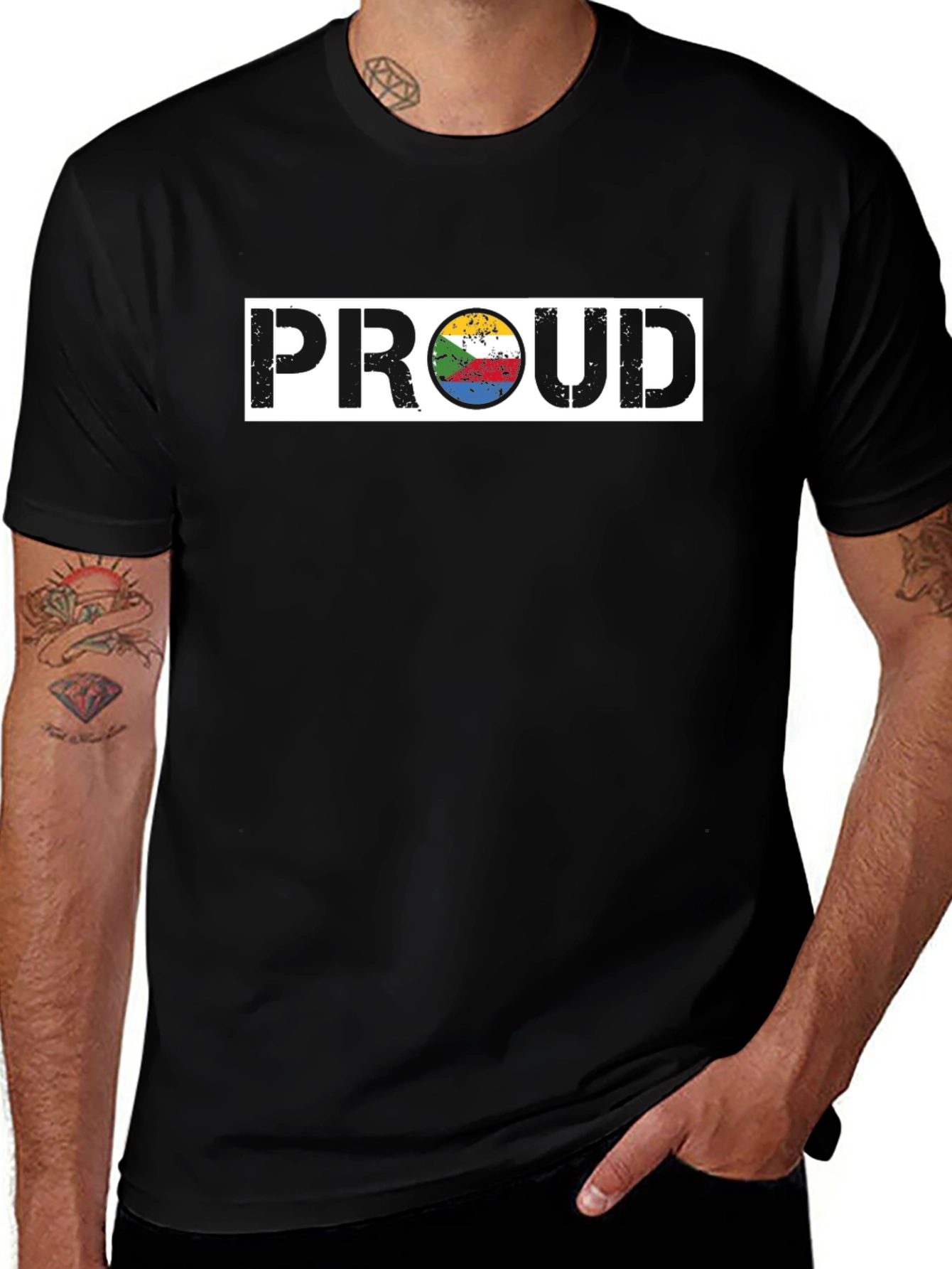 Proud Comoros Flag T-Shirt Black