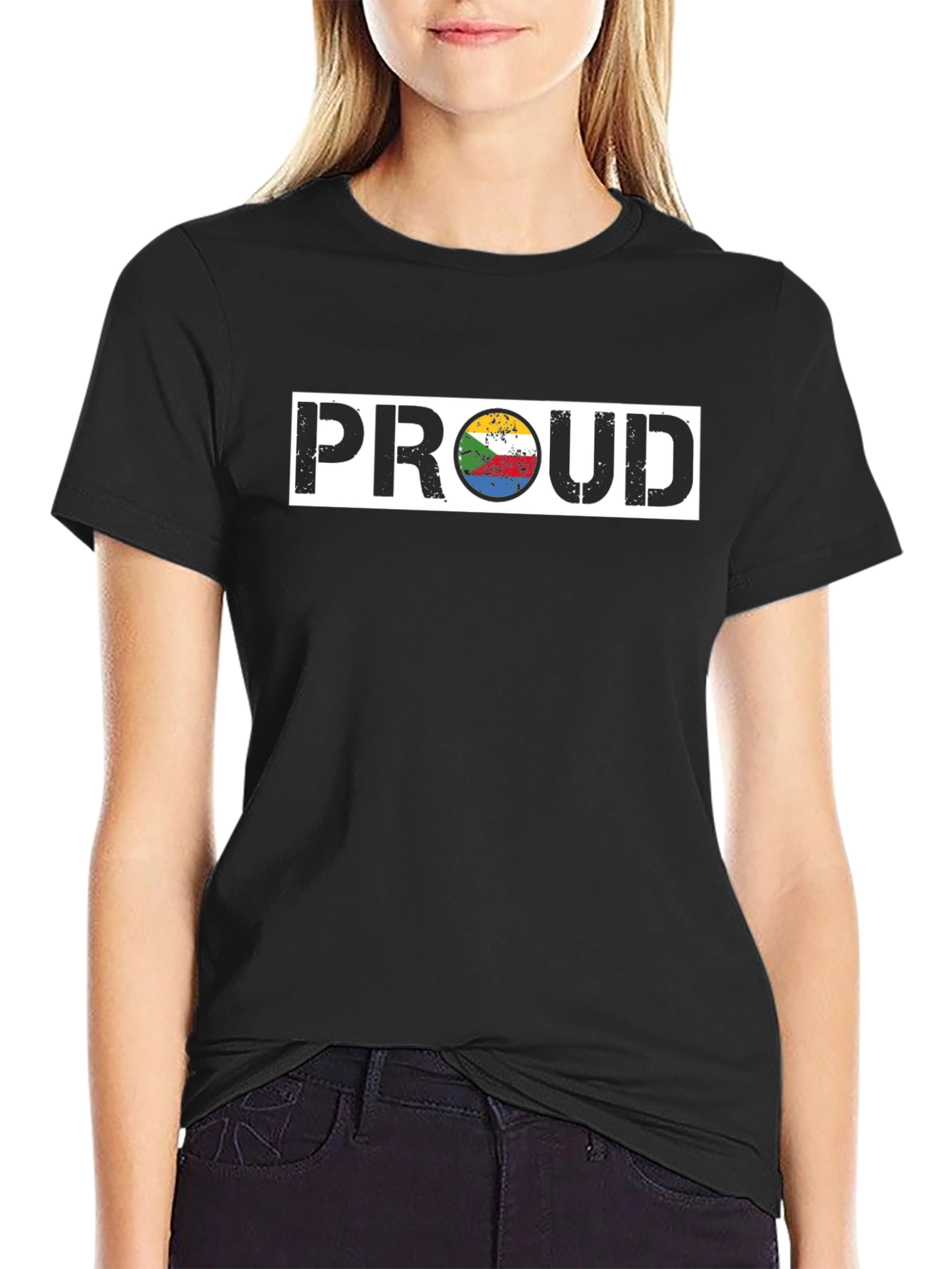 Proud Comoros Flag T-Shirt Black