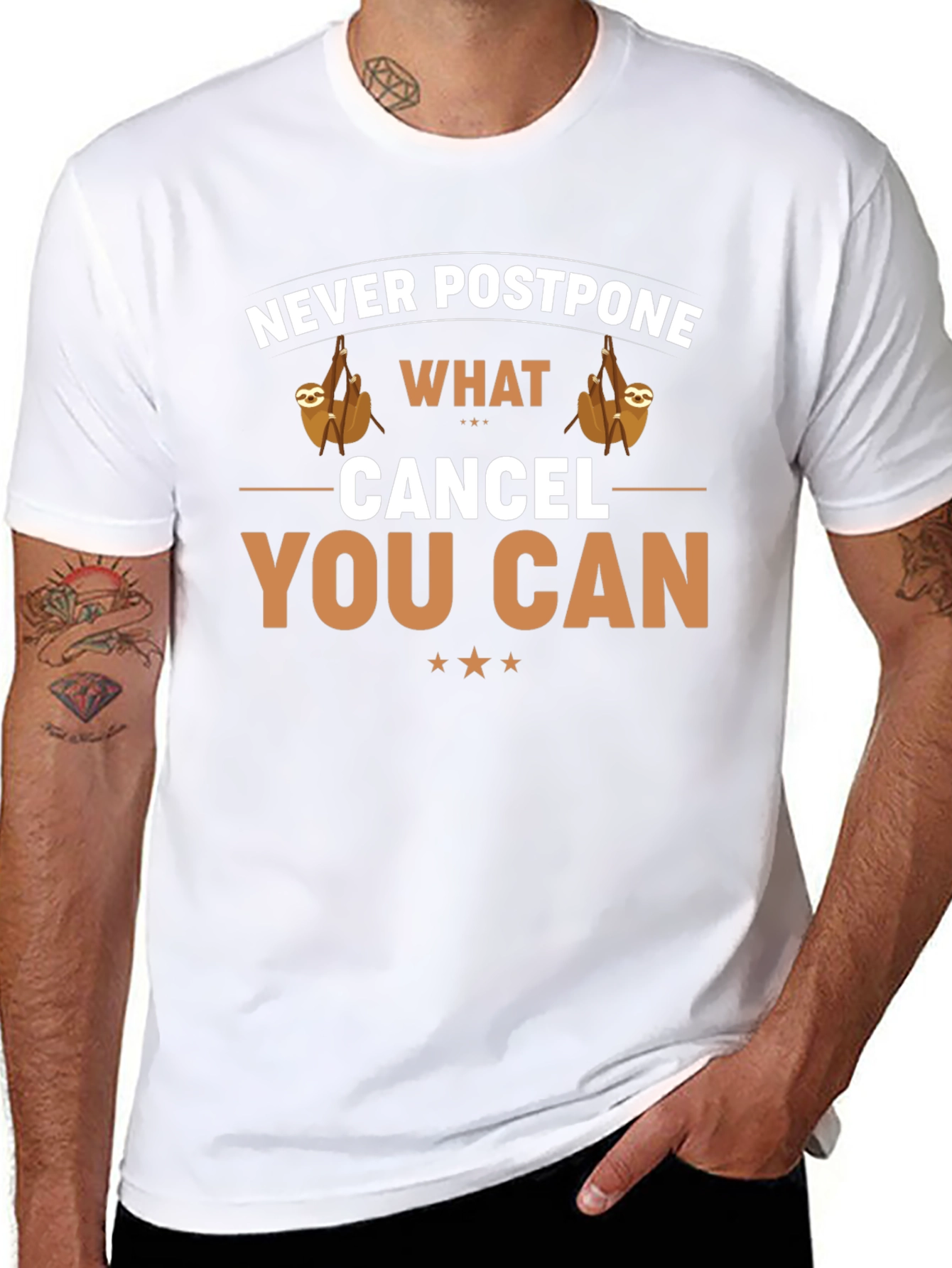 Never Postpone Sloth Graphic Tee