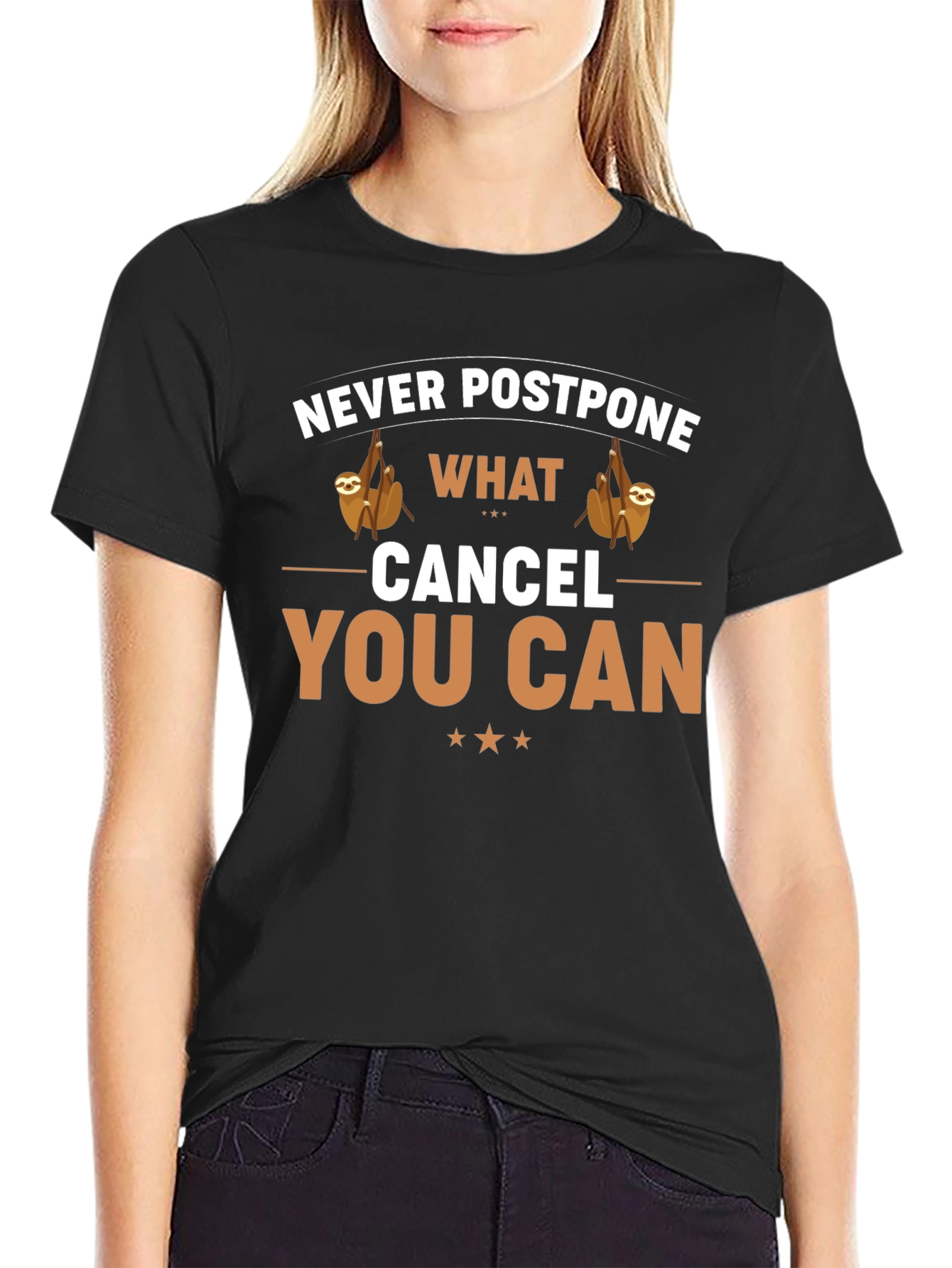 Never Postpone Sloth Graphic Tee