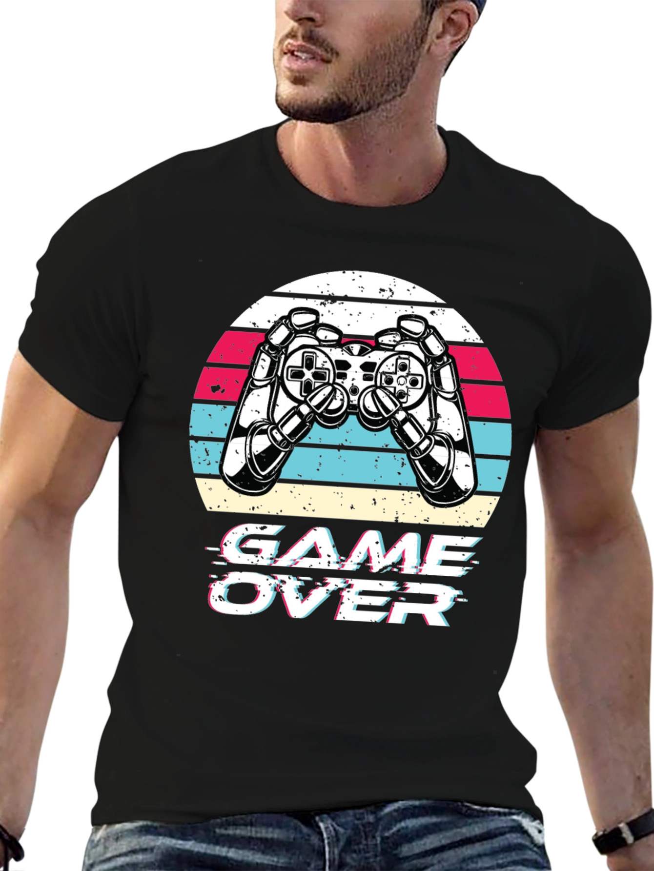 Game Over Retro Gaming T-Shirt - Black