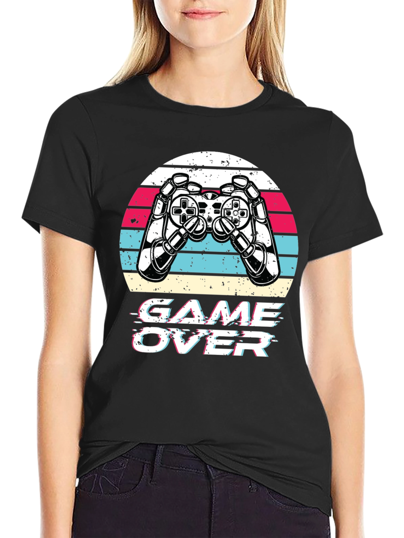Game Over Retro Gaming T-Shirt - Black
