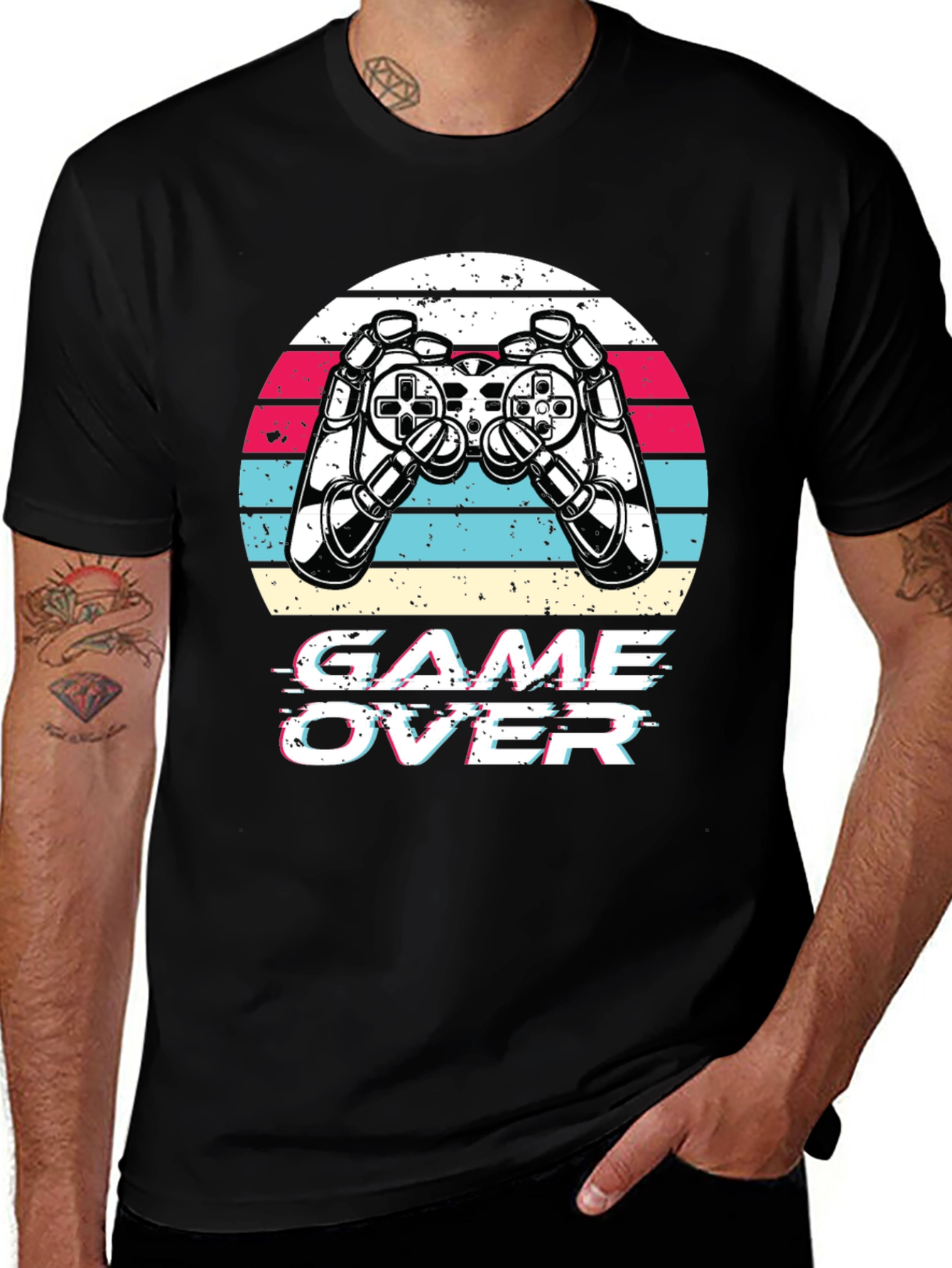 Game Over Retro Gaming T-Shirt - Black