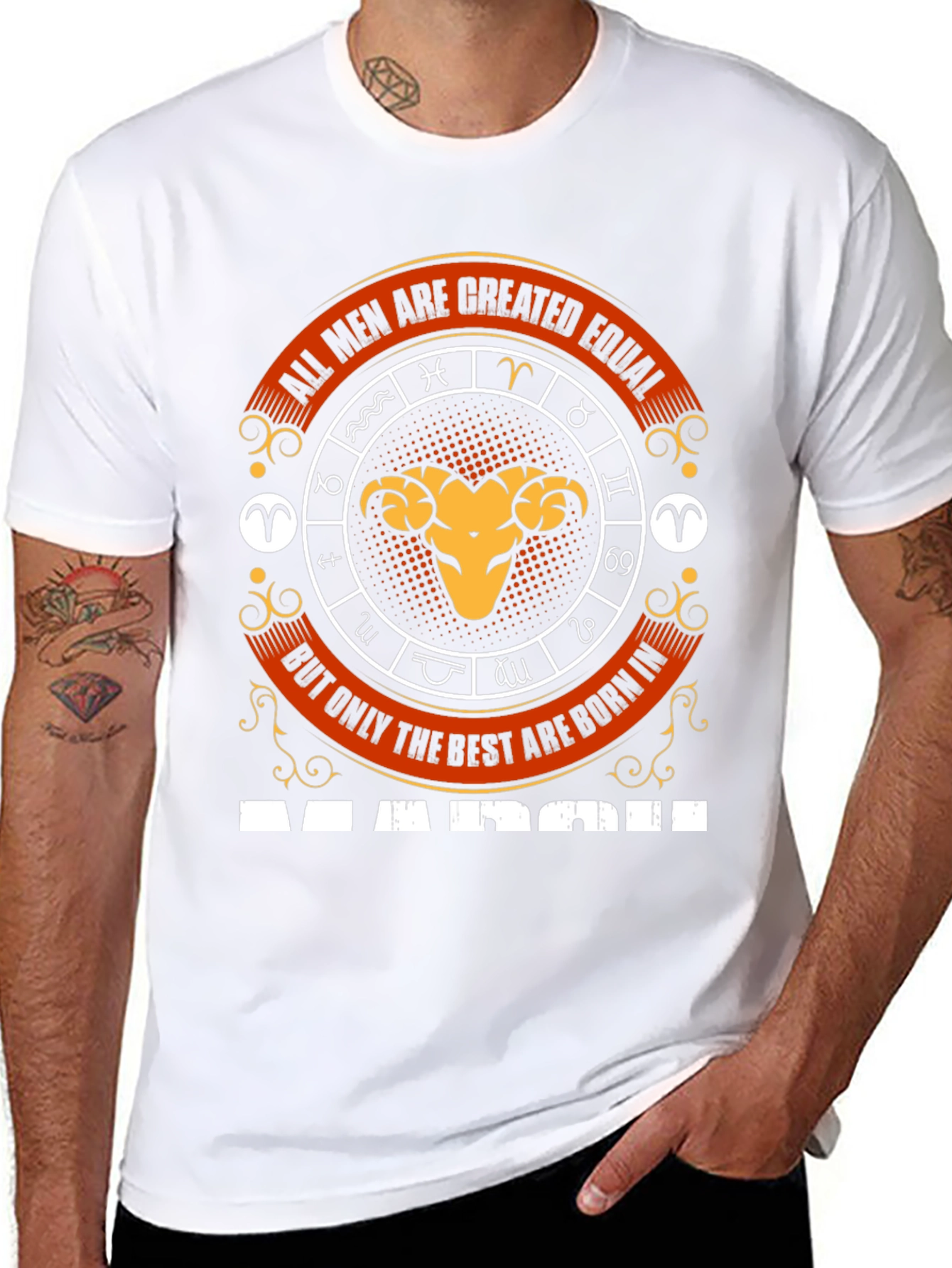 Aries March Zodiac Mens T-Shirt