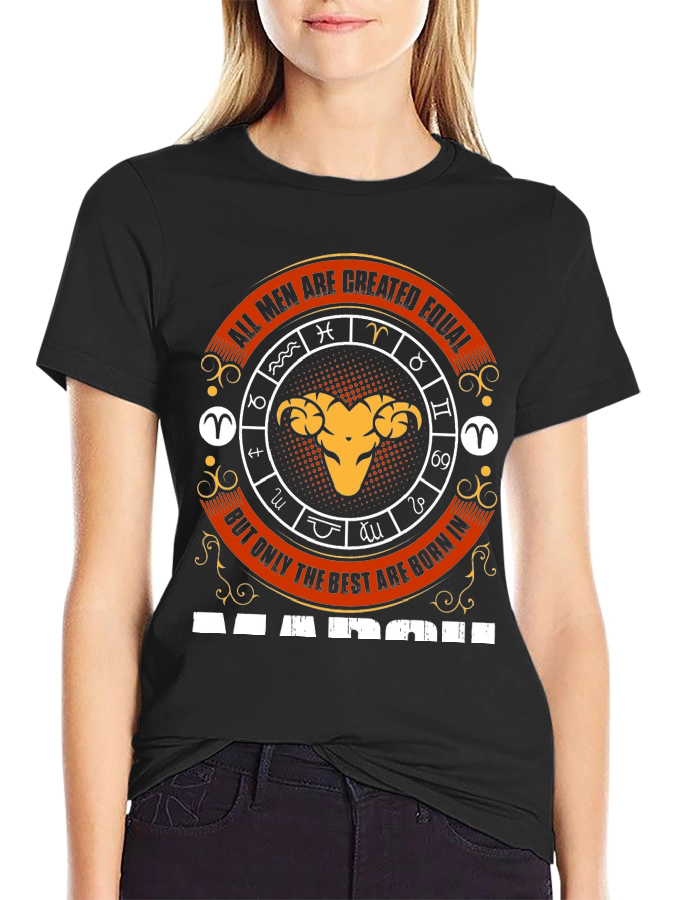 Aries March Zodiac Mens T-Shirt