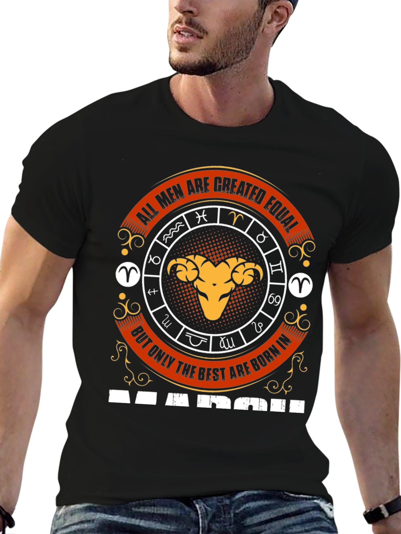 Aries March Zodiac Mens T-Shirt