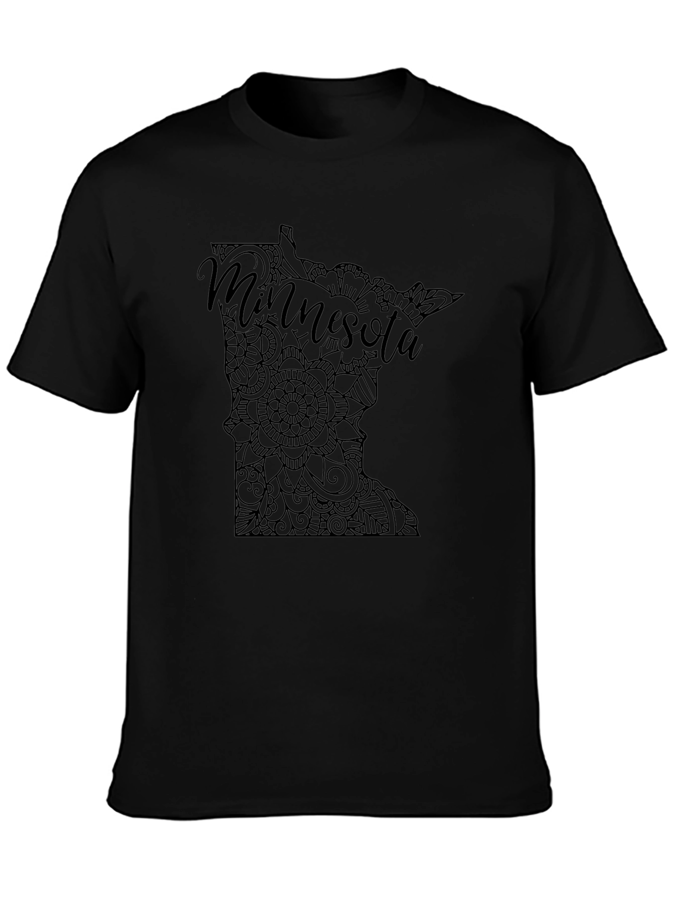 Minnesota State Mandala T-Shirt - Black Graphic Tee