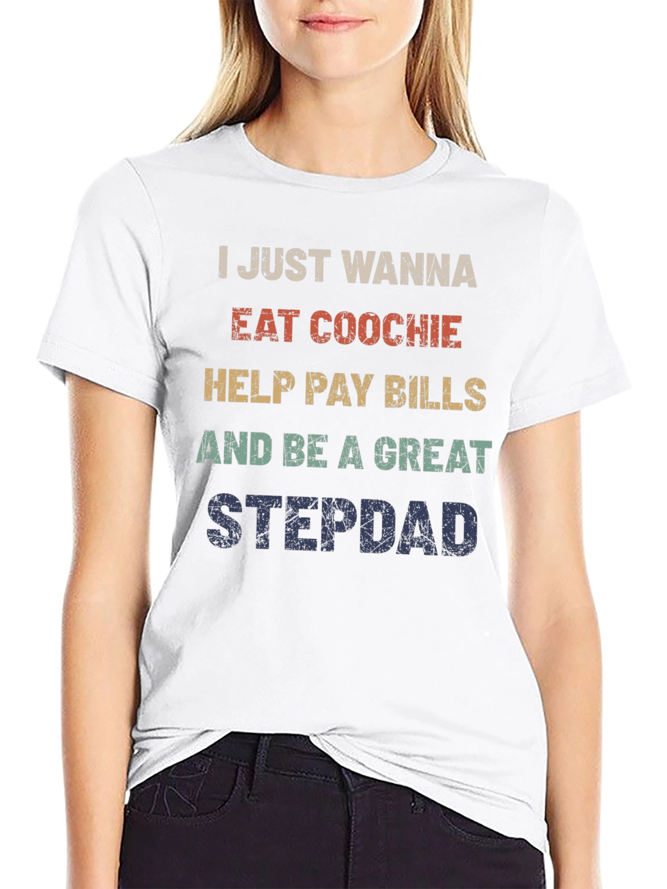 Funny Stepdad T-Shirt - Eat Coochie Pay Bills