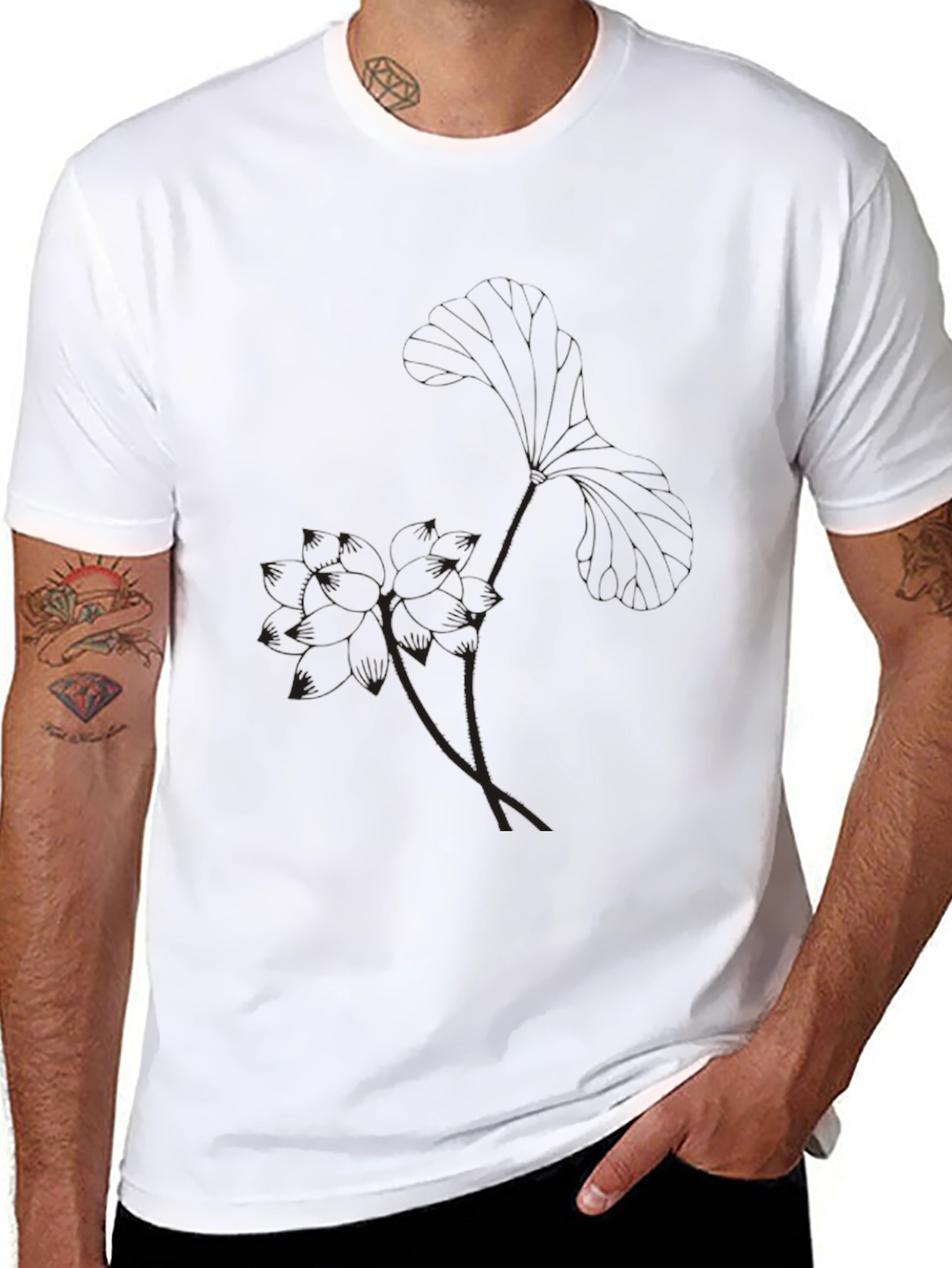 Stylish Black Graphic Print Mens T-Shirt