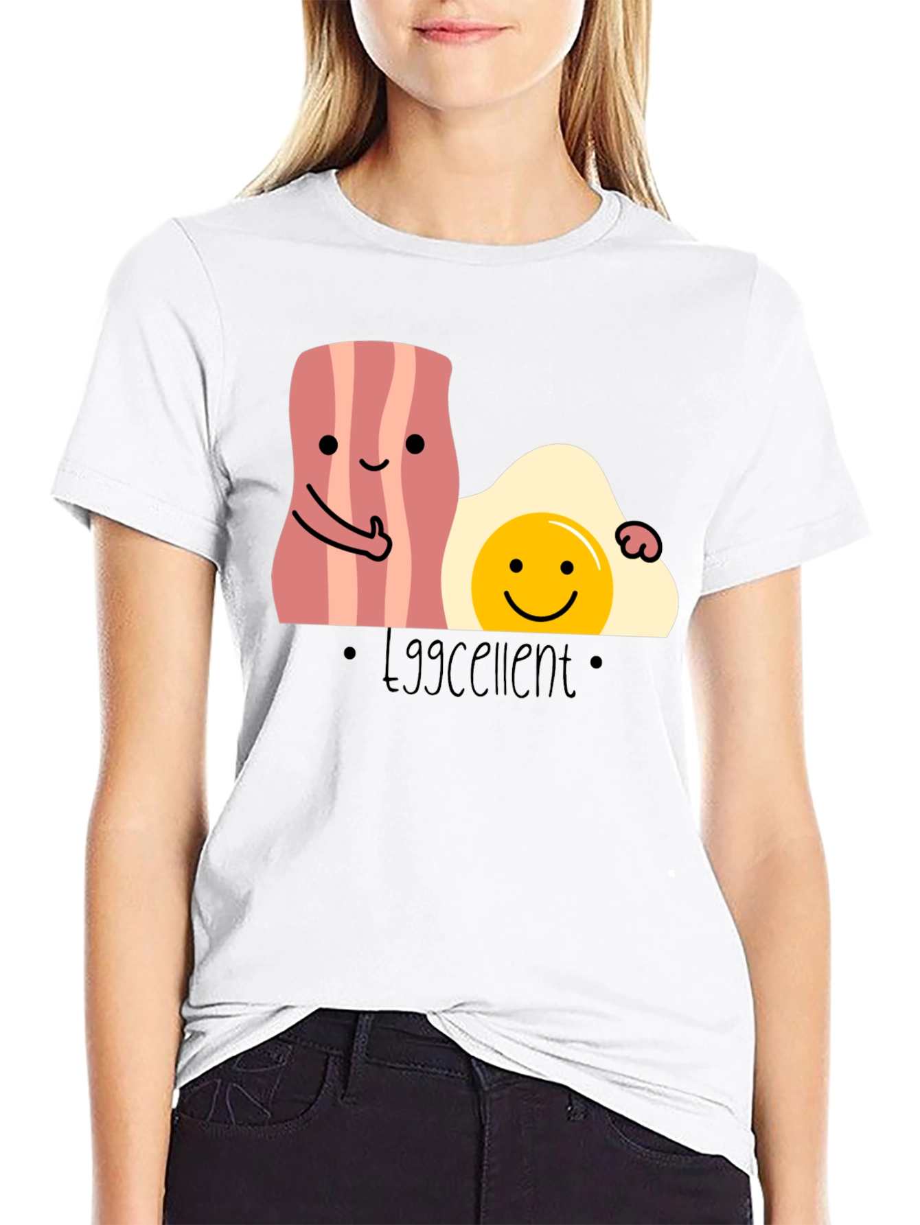 Eggcellent Bacon and Egg T-Shirt Funny Foodie Tee