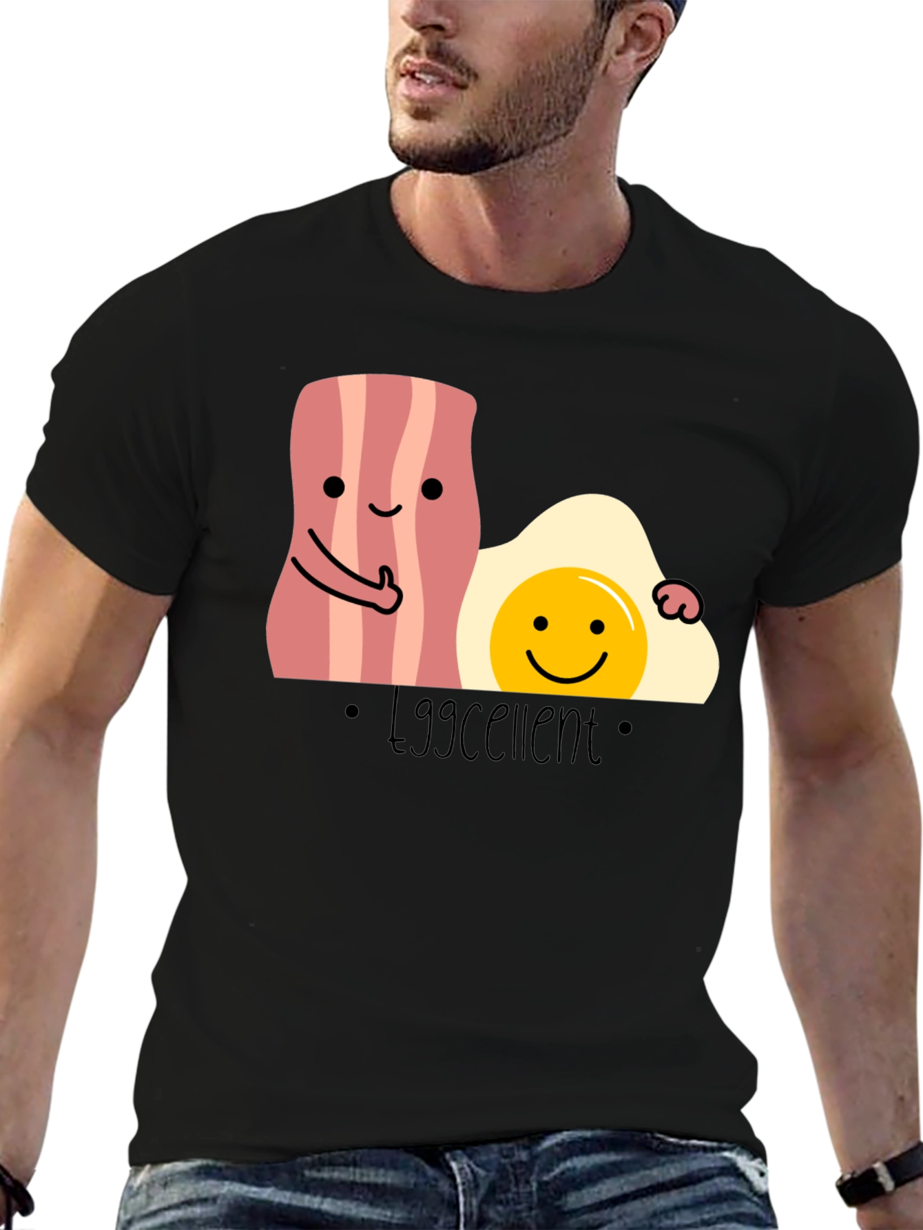 Eggcellent Bacon and Egg T-Shirt Funny Foodie Tee