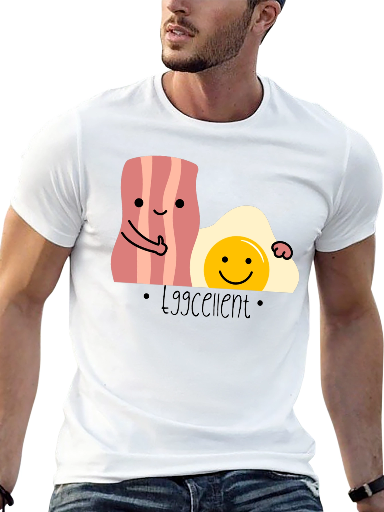 Eggcellent Bacon and Egg T-Shirt Funny Foodie Tee
