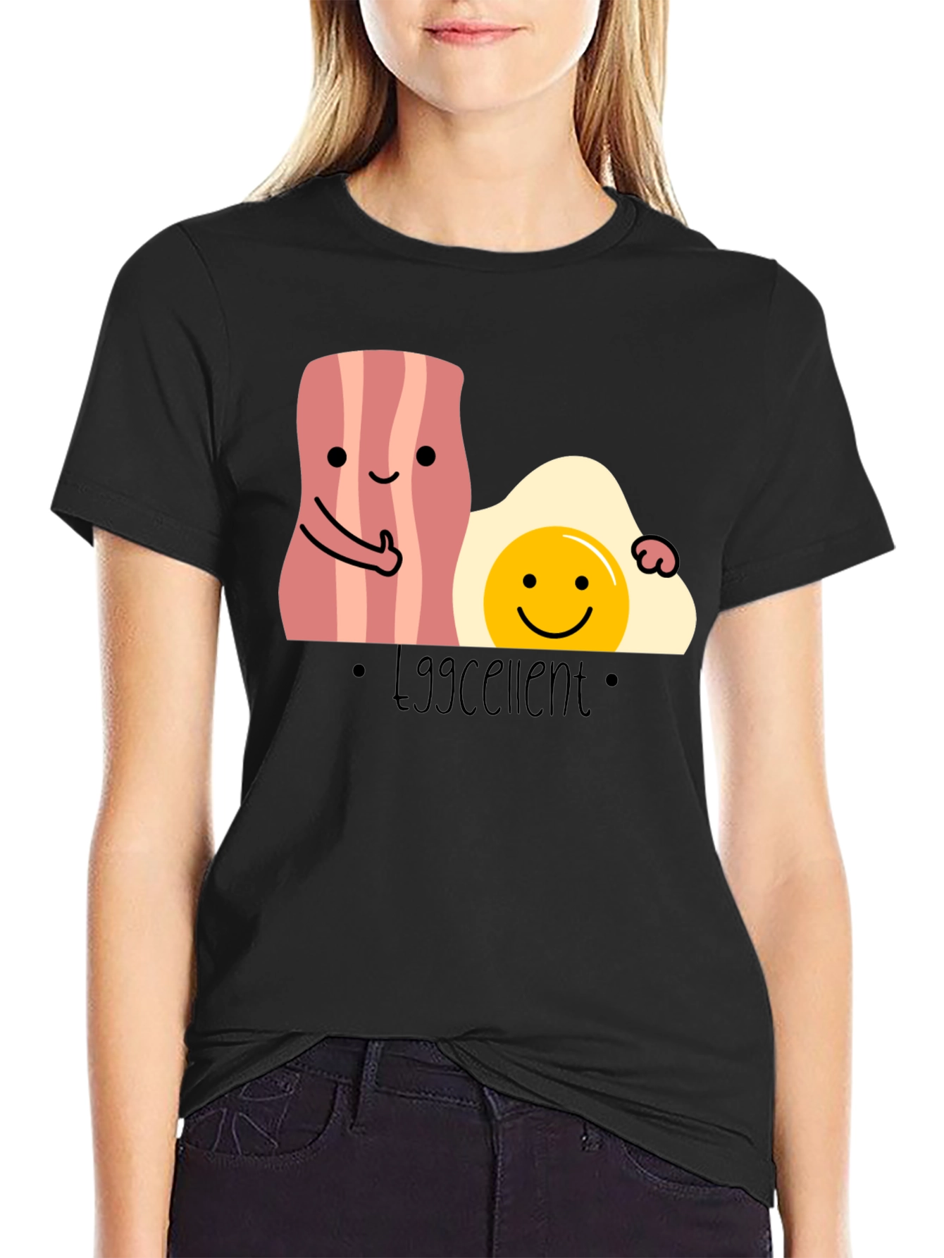 Eggcellent Bacon and Egg T-Shirt Funny Foodie Tee