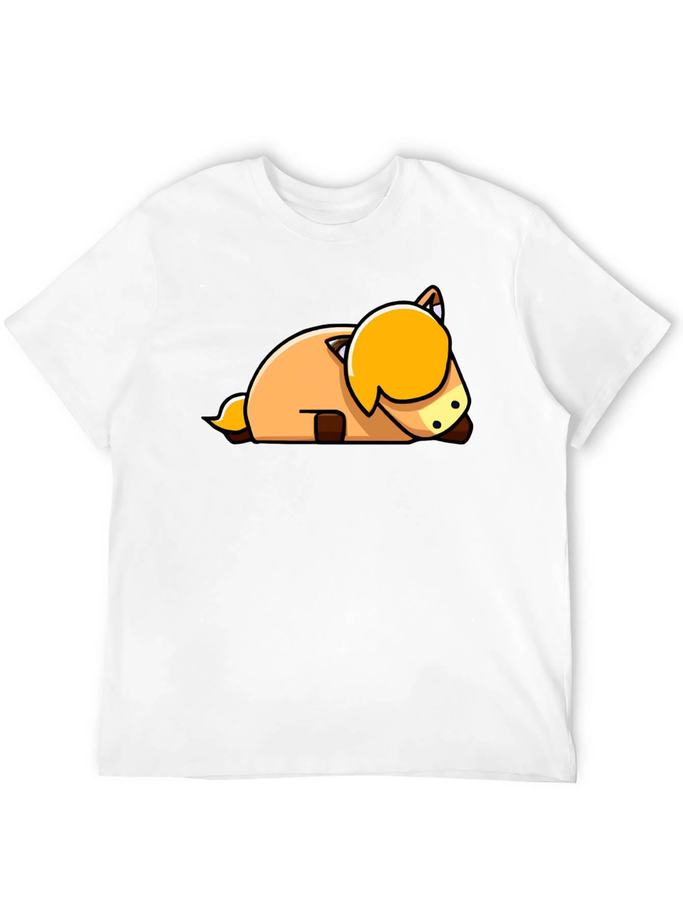 Cute Cartoon Horse Laying Down Black T-Shirt