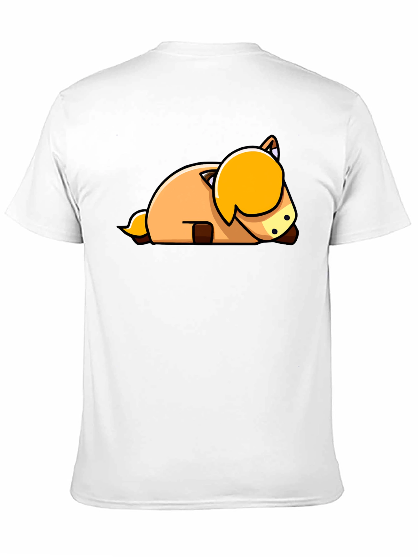 Cute Cartoon Horse Laying Down Black T-Shirt