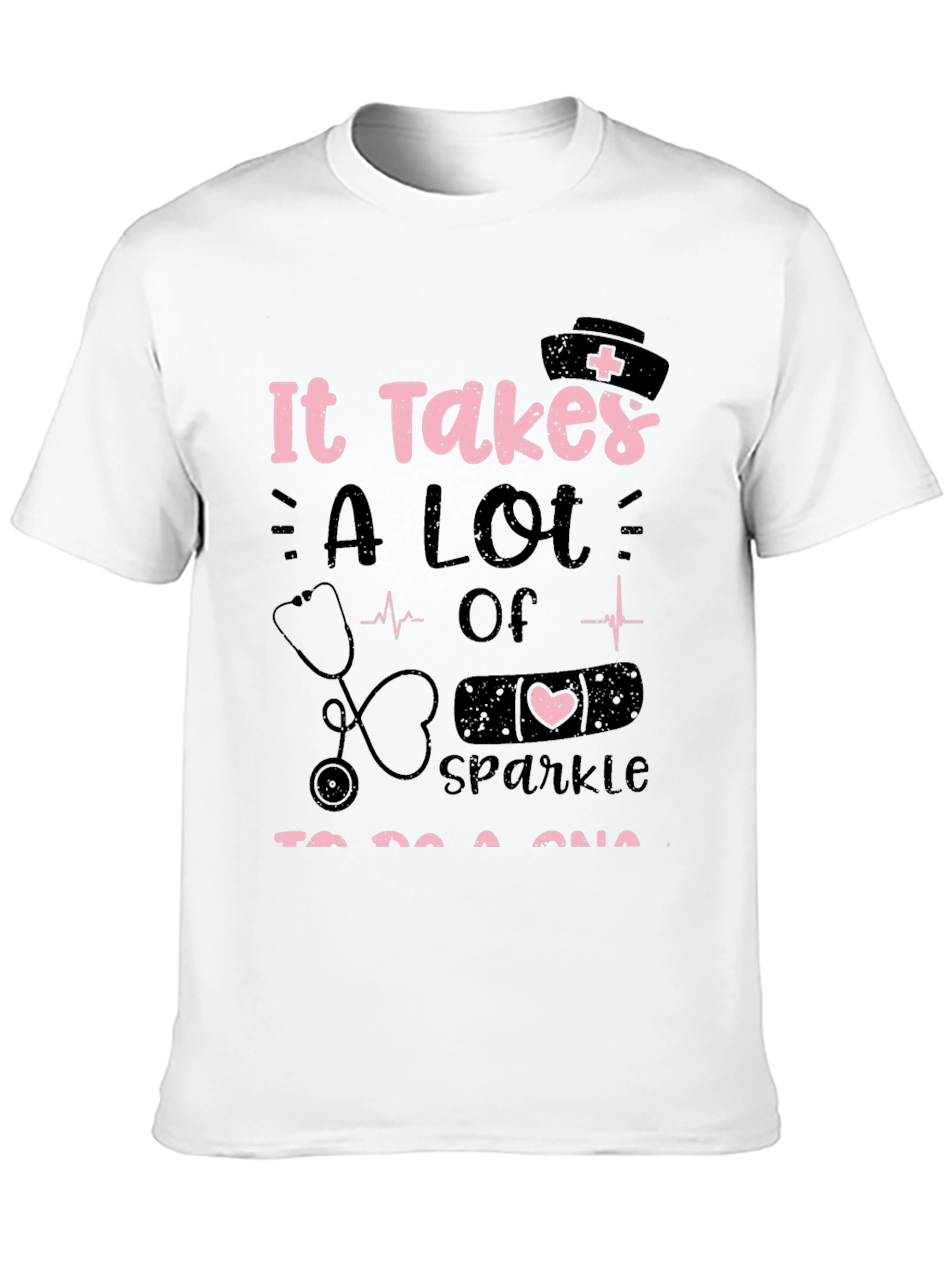 Nurse Sparkle Graphic Tee - Black Unisex