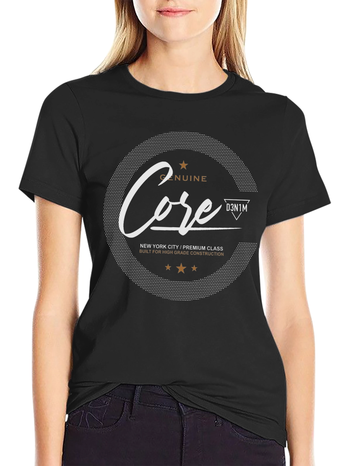Mens Black Core Graphic Print T-Shirt