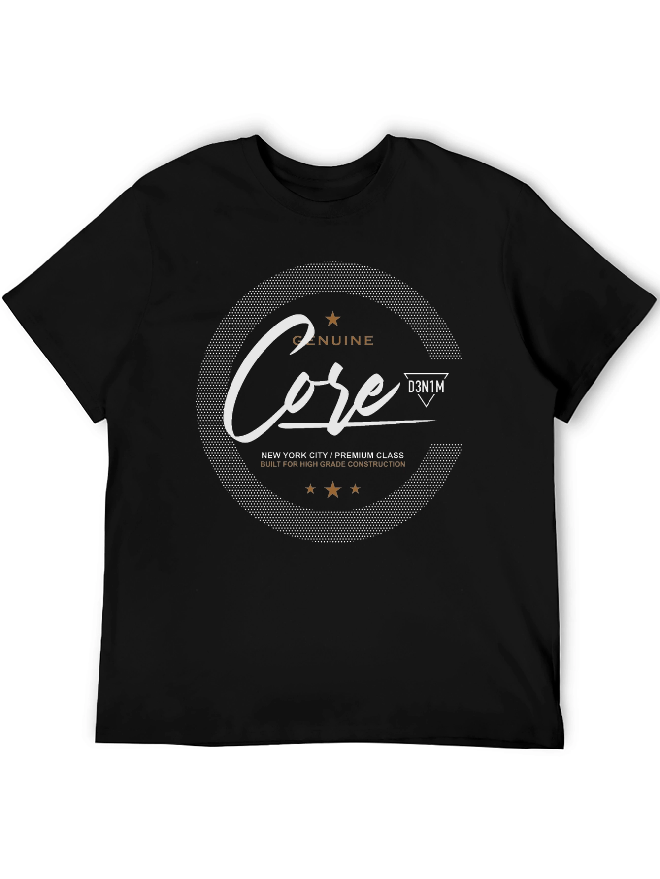 Mens Black Core Graphic Print T-Shirt