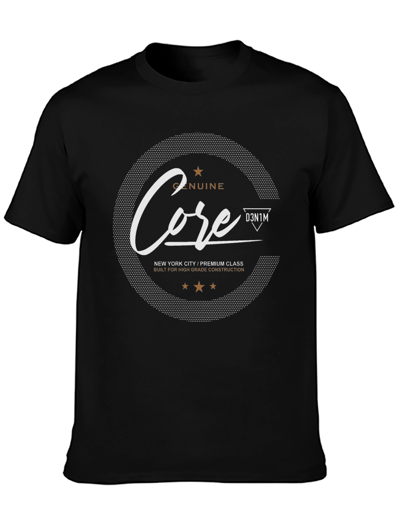 Mens Black Core Graphic Print T-Shirt