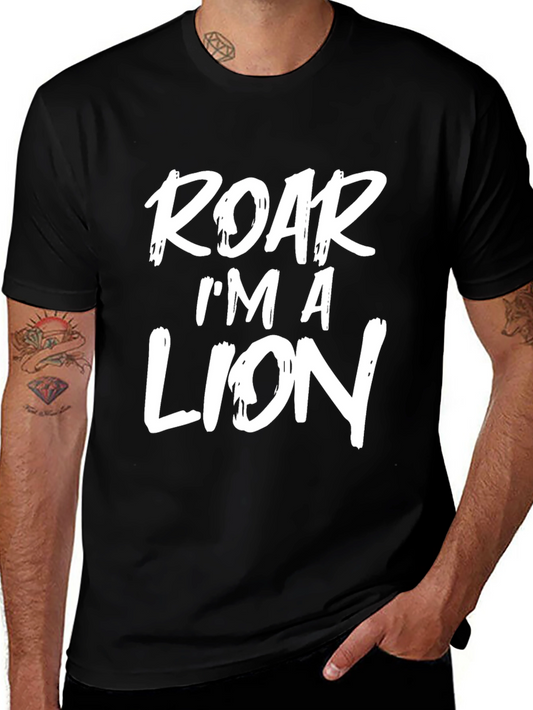 Roar Im A Lion Graphic Tee - Mens Black T-Shirt
