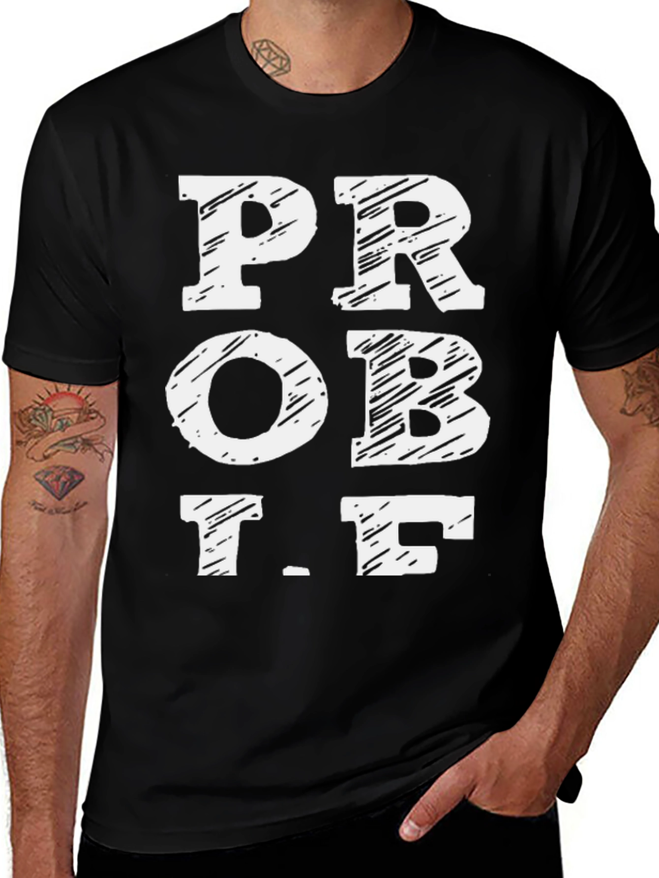 Prob LF Graphic Tee - Black Cotton T-Shirt