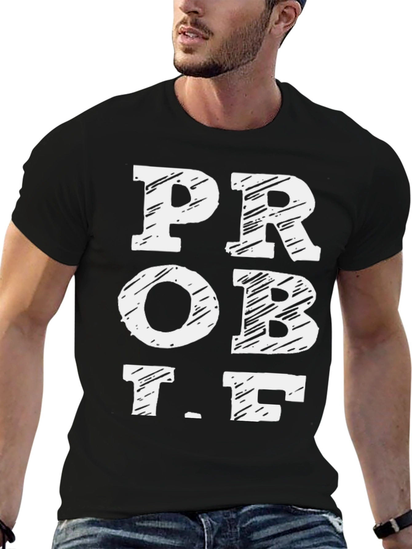 Prob LF Graphic Tee - Black Cotton T-Shirt