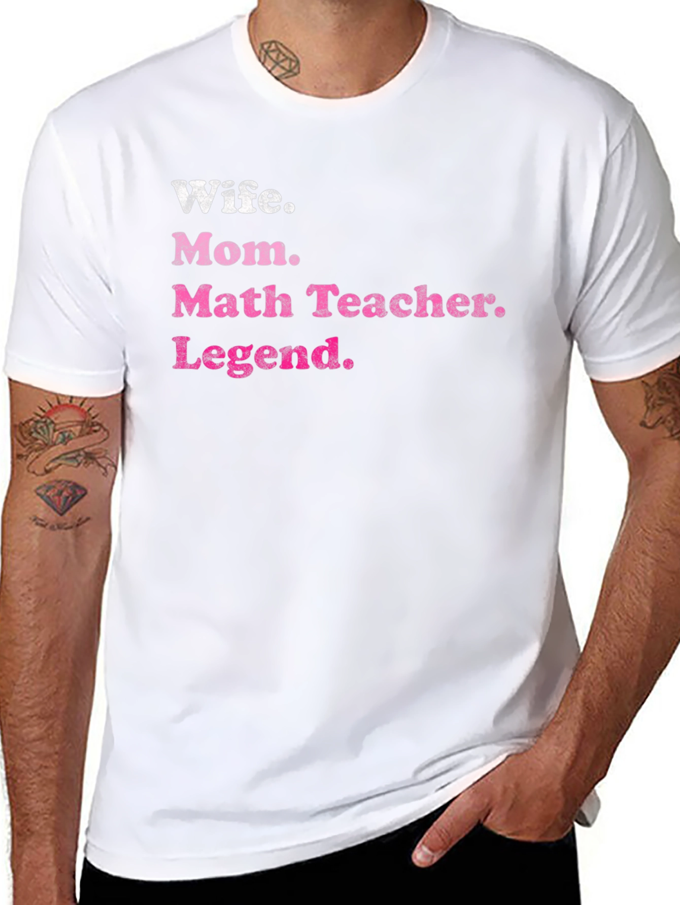 Wife Mom Math Teacher Legend Black T-Shirt