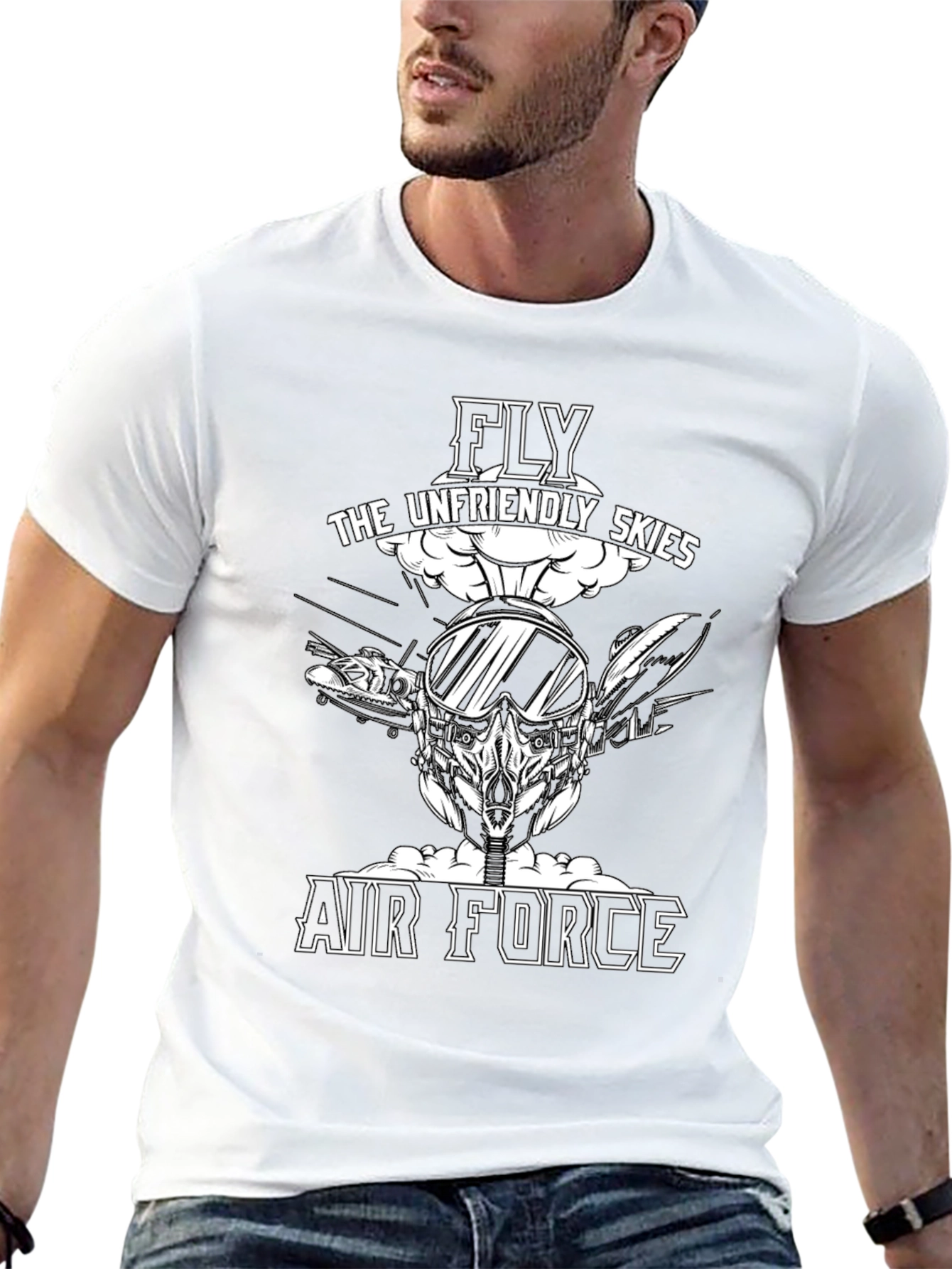 Fly the Unfriendly Skies Air Force Graphic T-Shirt