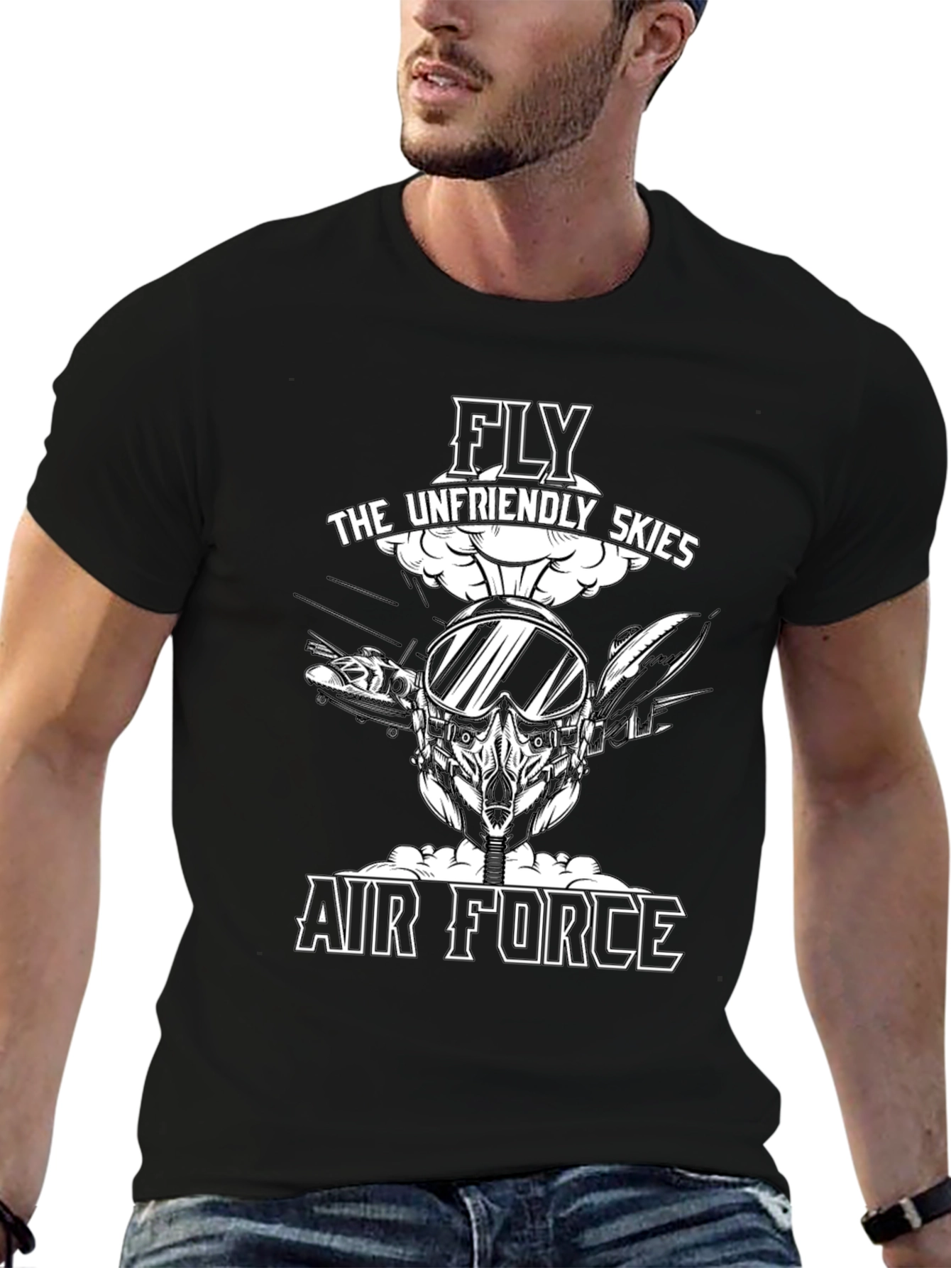 Fly the Unfriendly Skies Air Force Graphic T-Shirt