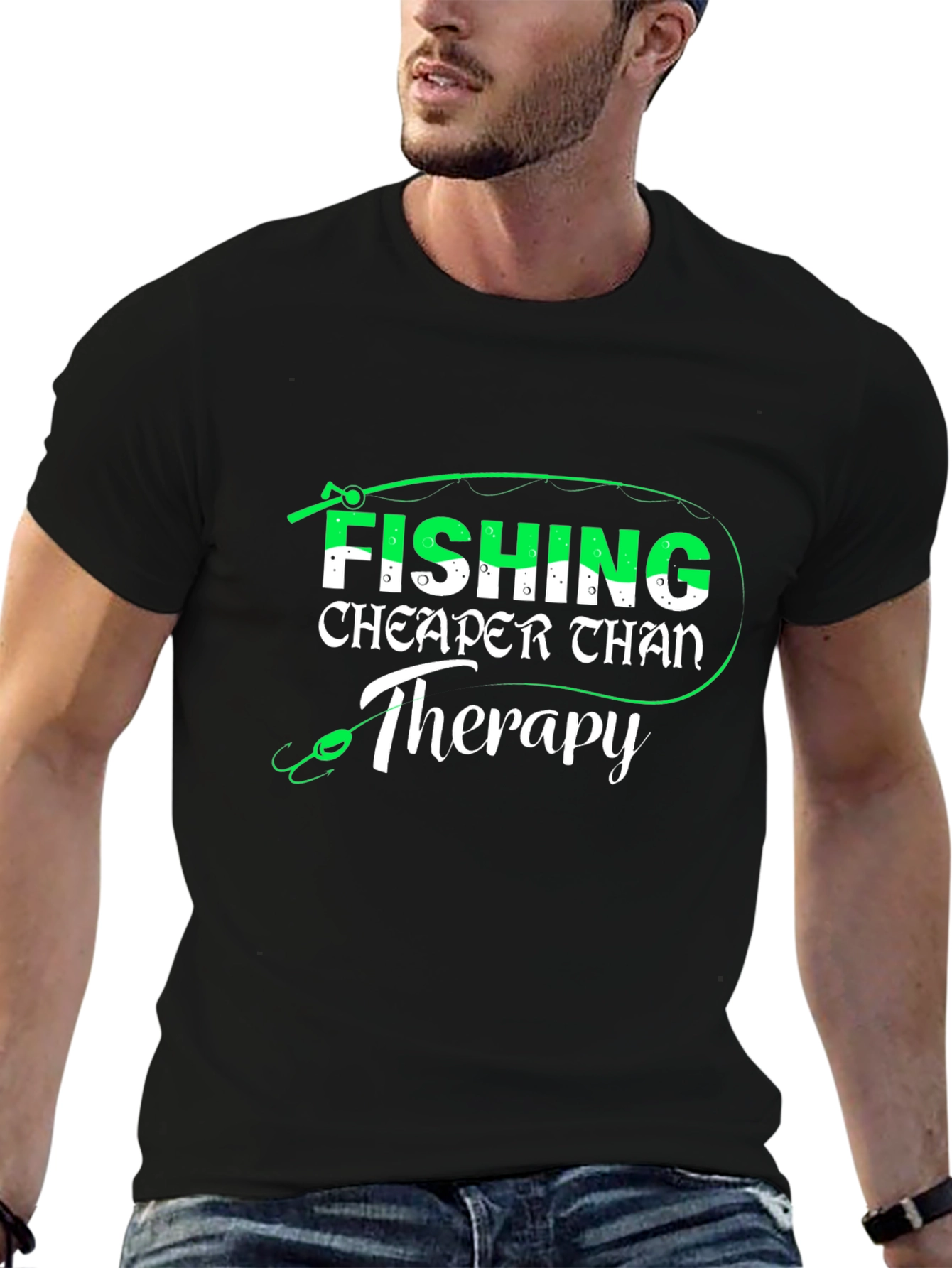 Fishing Cheaper Than Therapy Mens T-Shirt